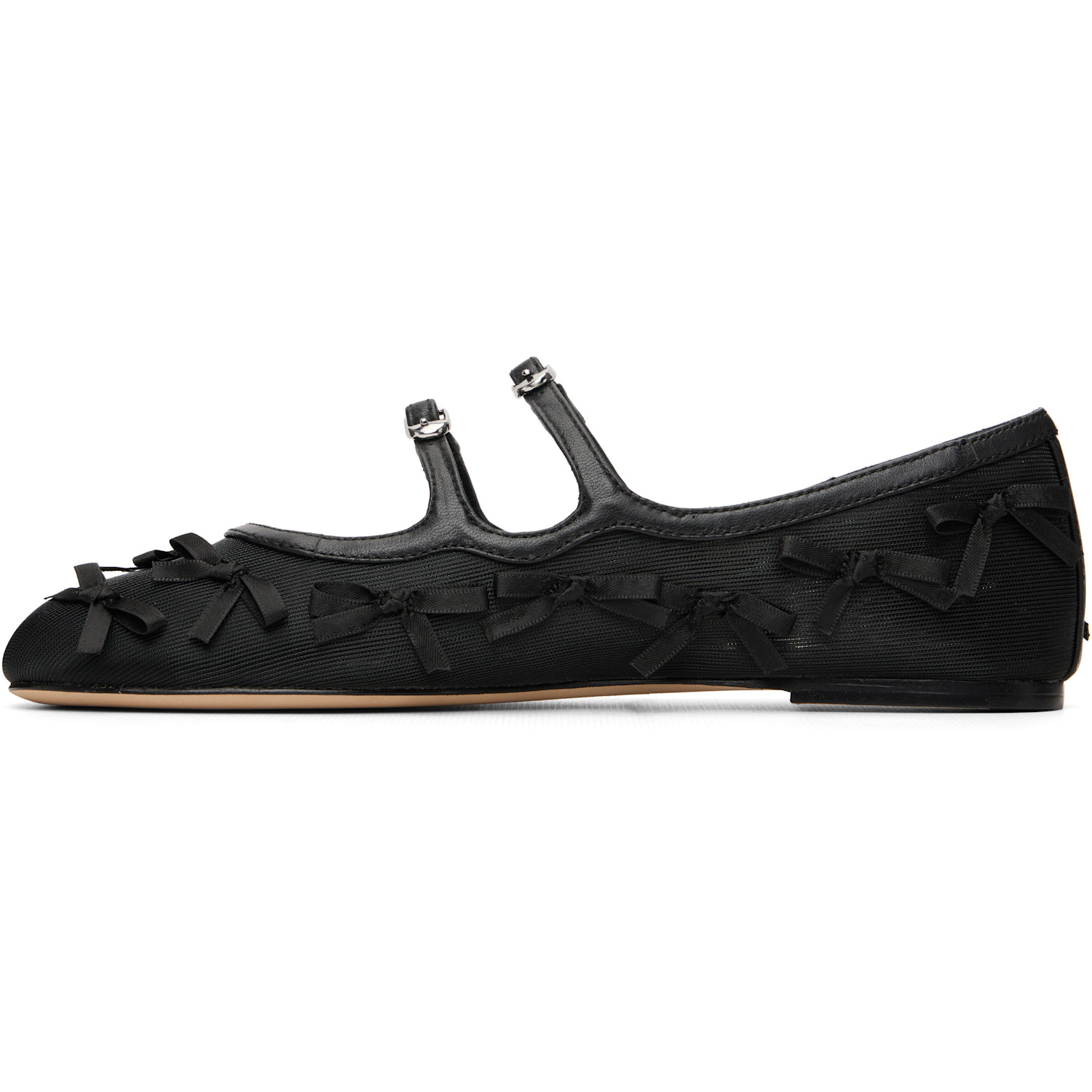  Marc Jacobs Black 'the Bow Mesh Kiki' Ballerina Flats 