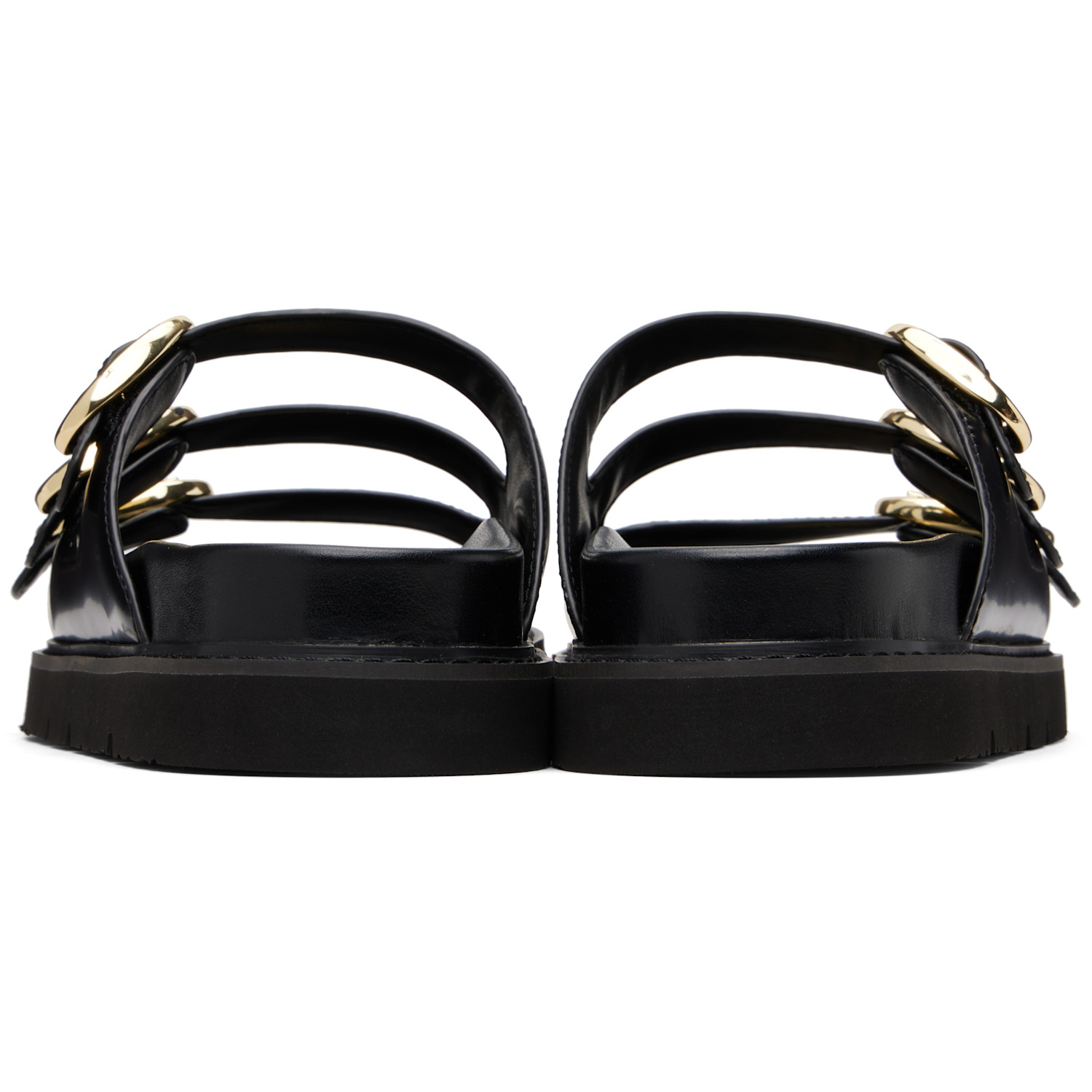  Marc Jacobs Black 'the Leather Kiki' Slide Sandals 