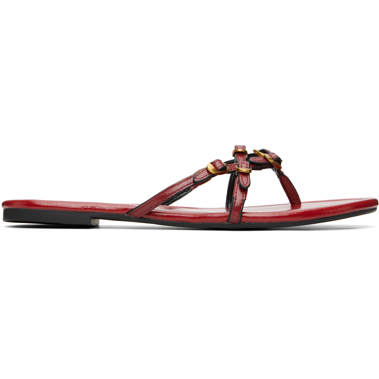 Marc Jacobs Red 'The Leather Kiki' Sandals