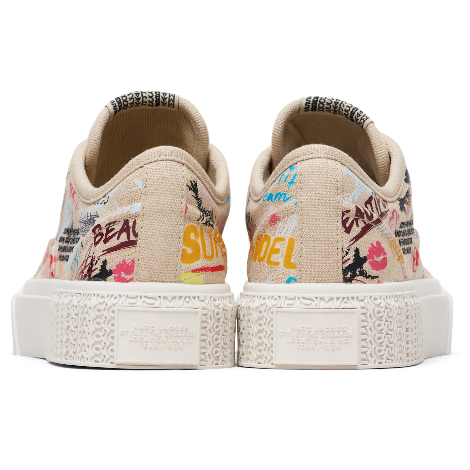  Marc Jacobs Beige 'the Punk Scribble' Sneakers 