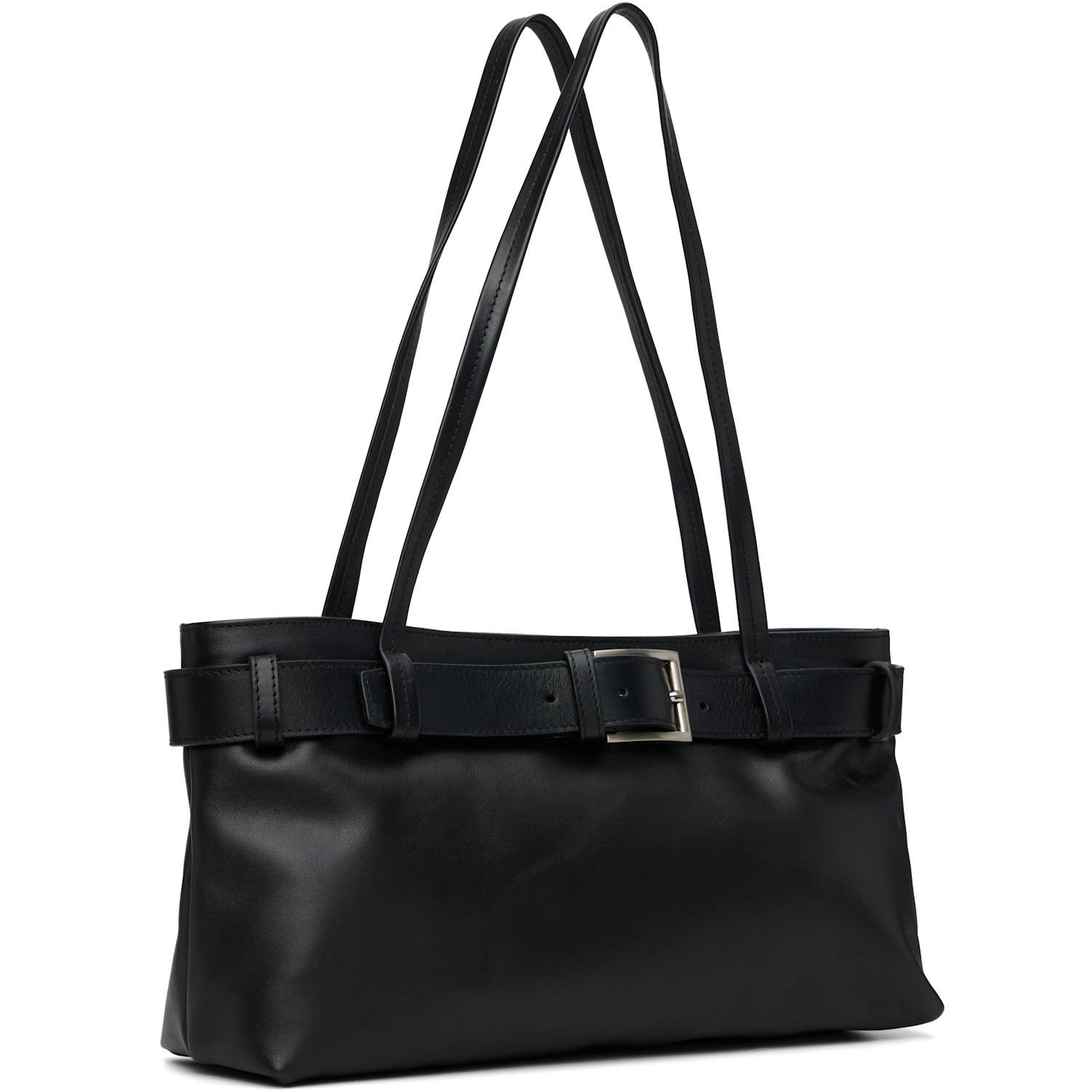  St. Agni Black Belt Detail Baguette Bag 