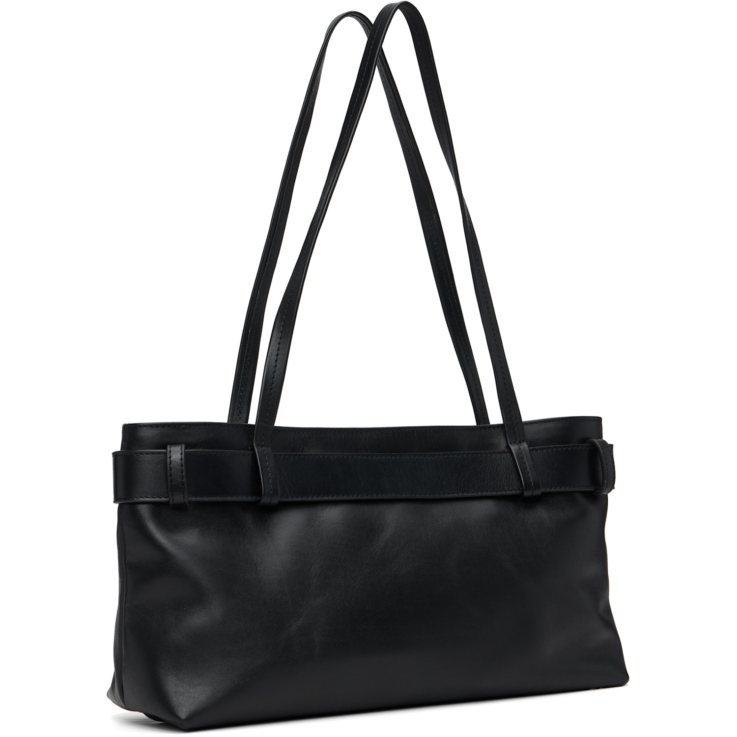  St. Agni Black Belt Detail Baguette Bag 