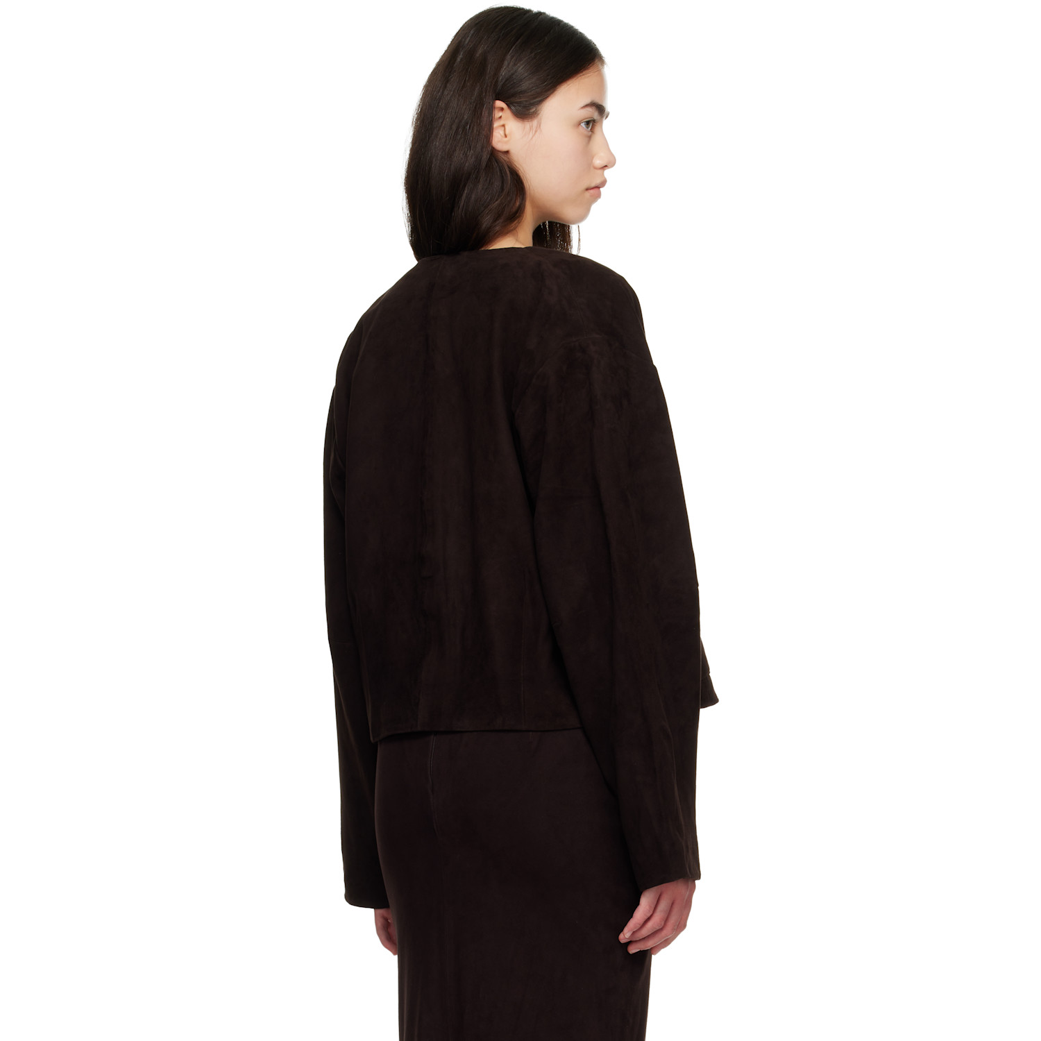  St. Agni Brown Suede Utility Cocoon Bomber Jacket 