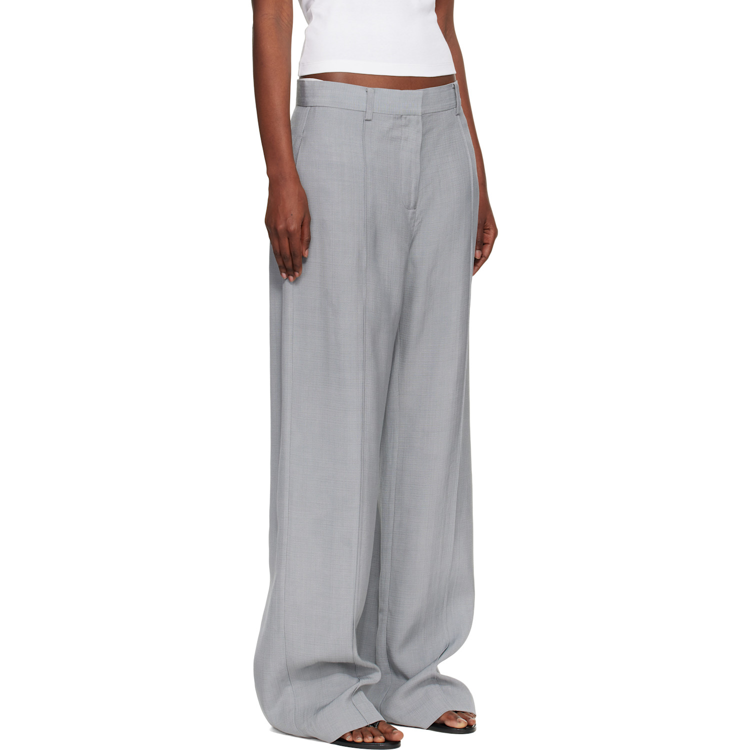 St. Agni Gray Classic Pintuck Trousers 