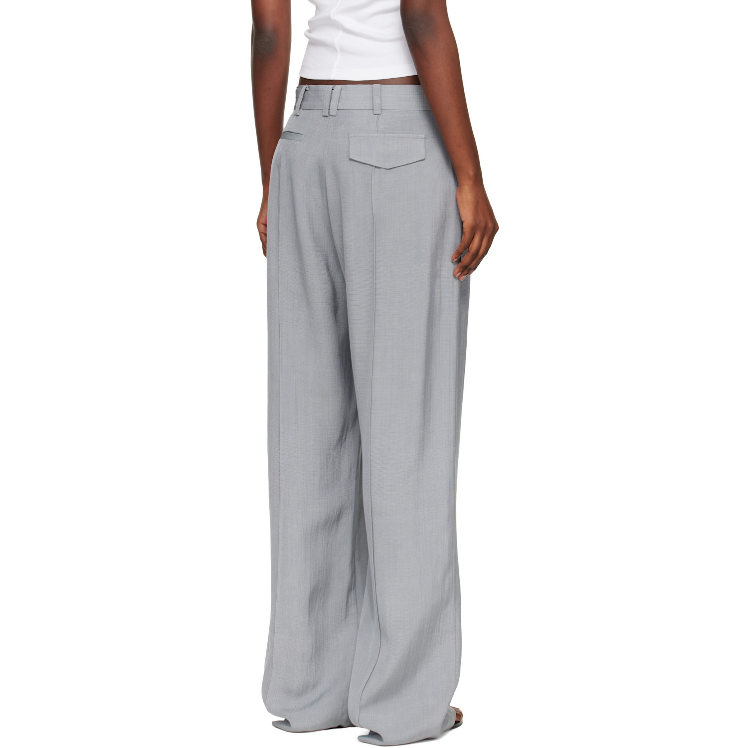  St. Agni Gray Classic Pintuck Trousers 
