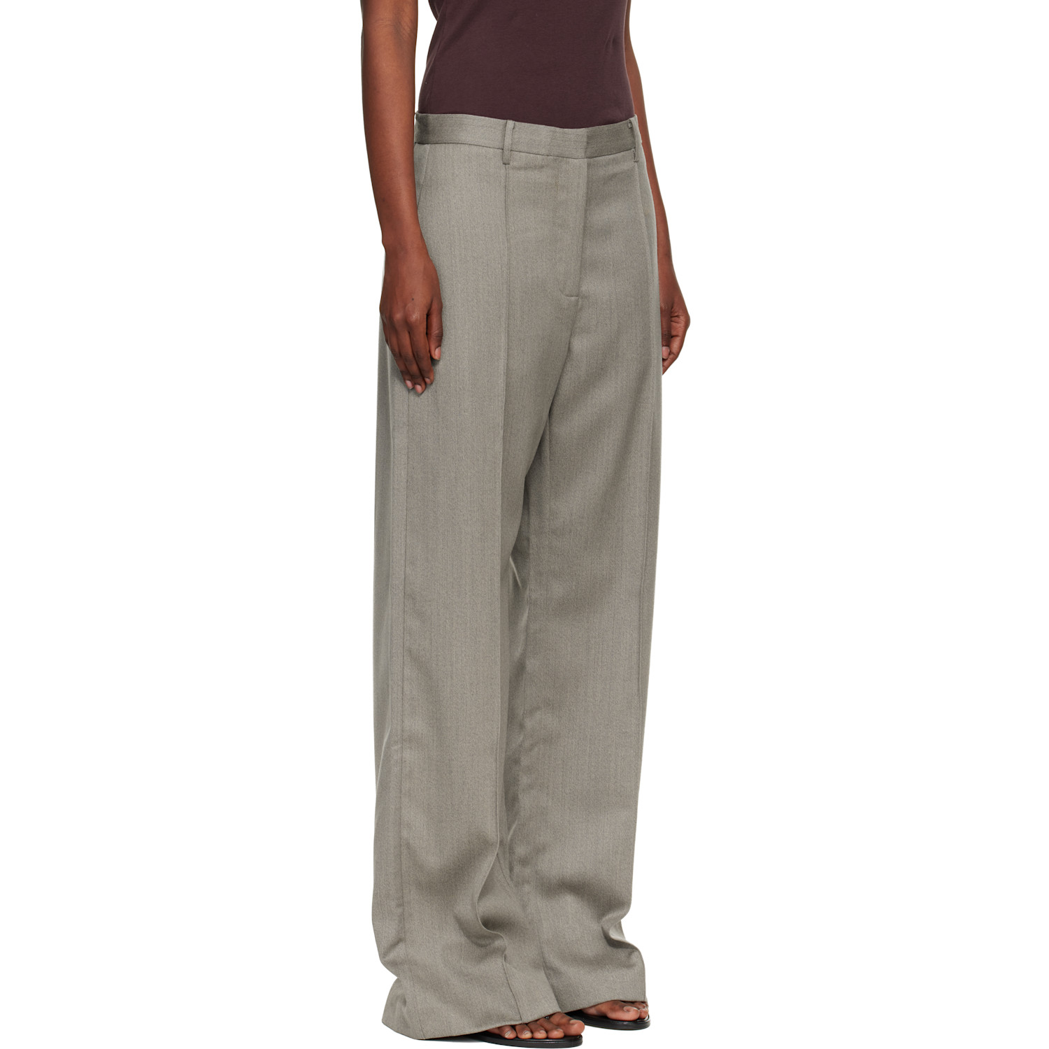  St. Agni Gray Oupa Pintuck Trousers 