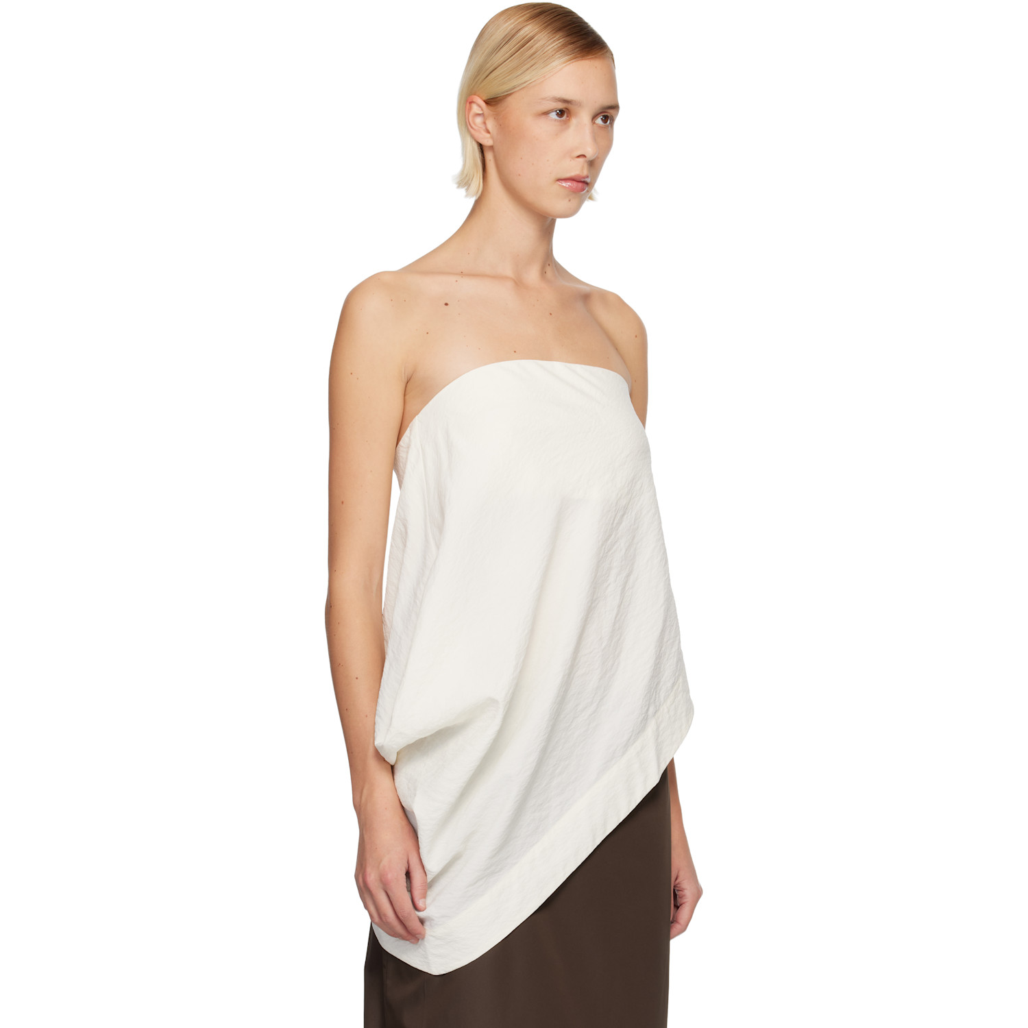  St. Agni Off-white Cloud Asymm Drape Top 