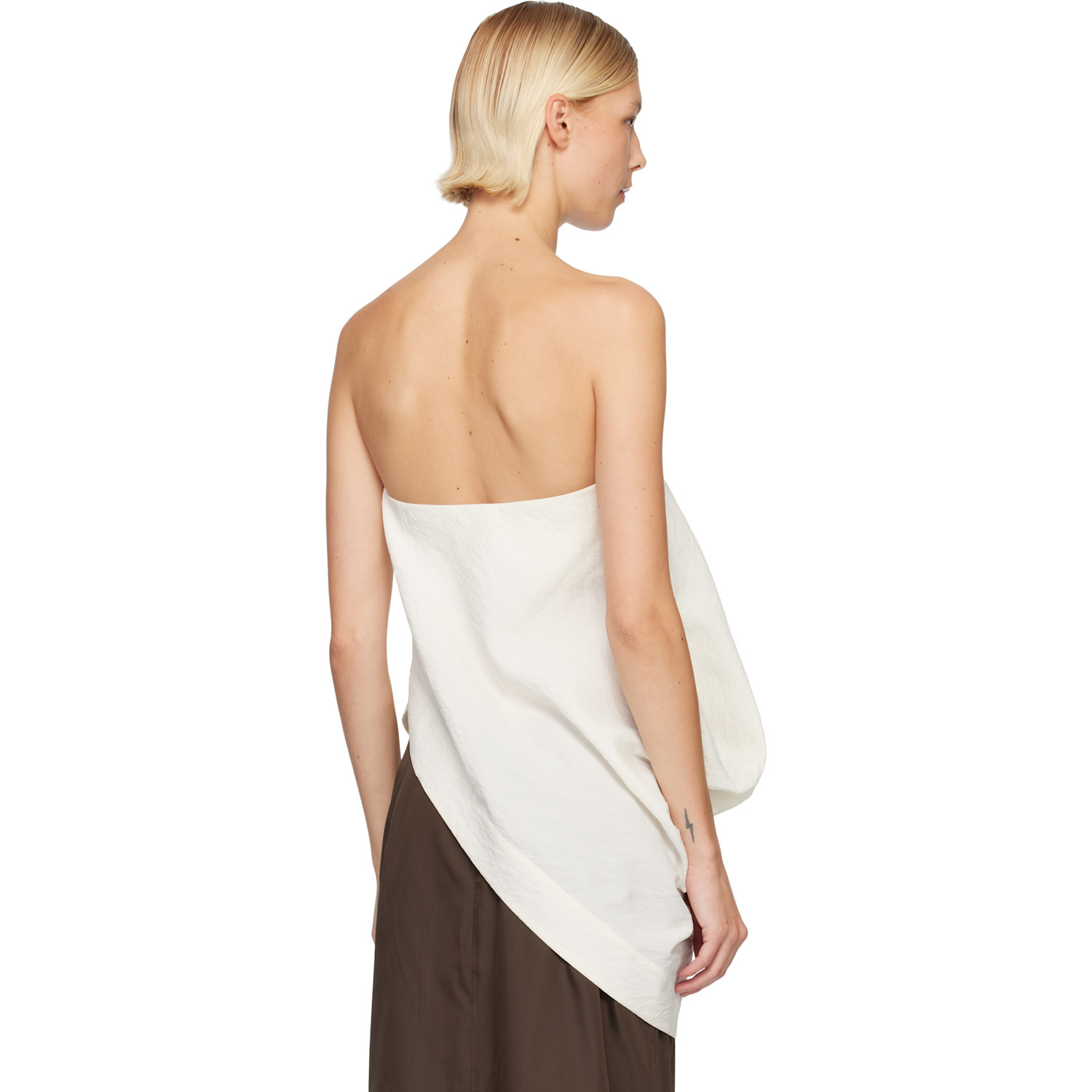  St. Agni Off-white Cloud Asymm Drape Top 