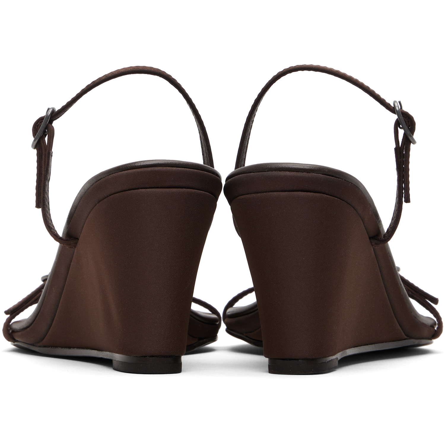  St. Agni Brown Petit Belt Detail Wedge Heeled Sandals 