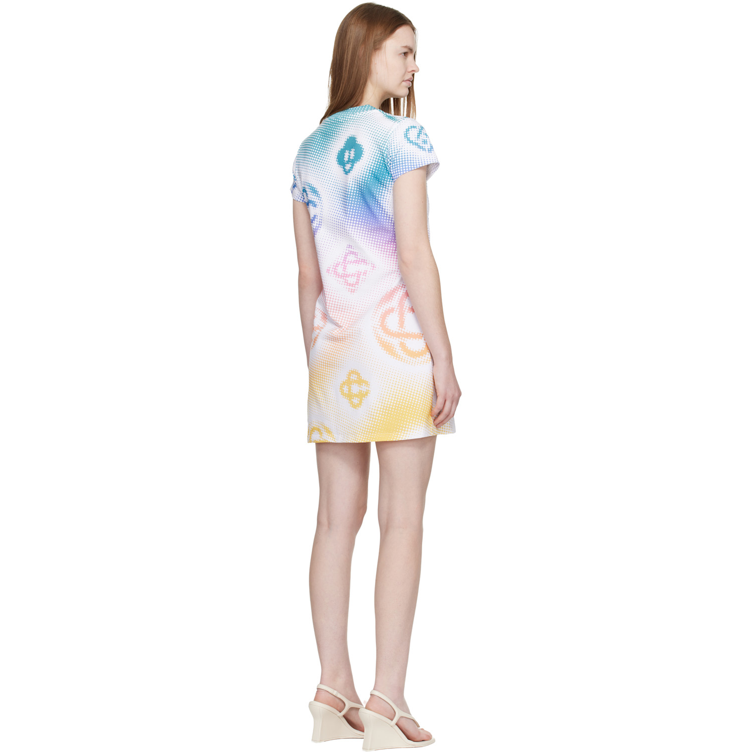  Casablanca Multicolor Halftone Logo T‑shirt Minidress 