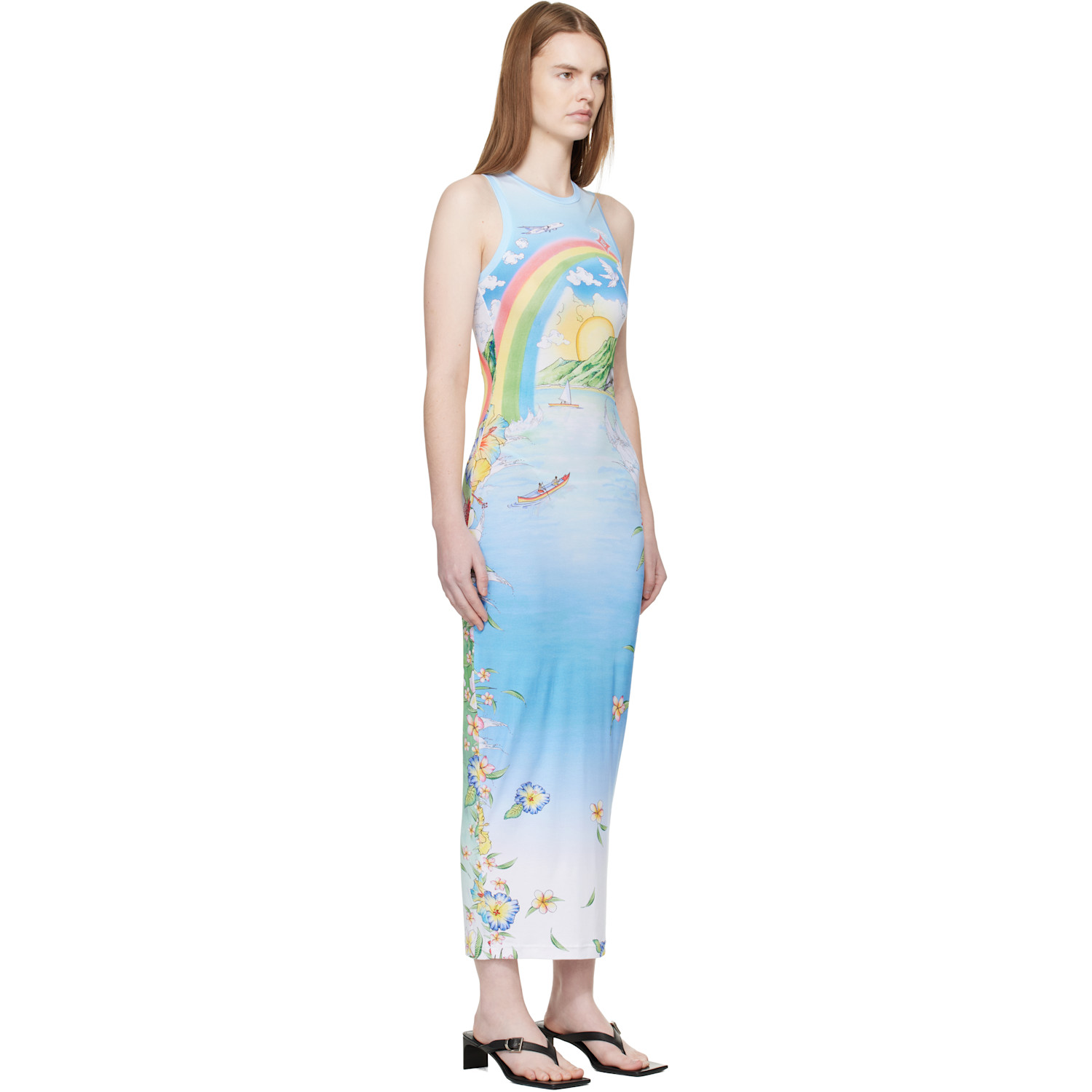  Casablanca Multicolor Graphic Maxi Dress 