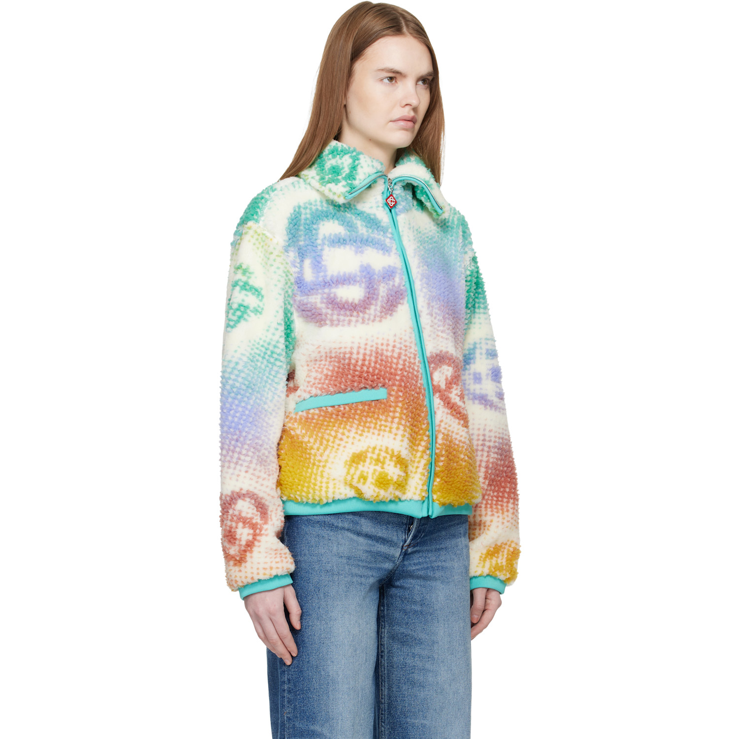  Casablanca Multicolor Monogram Fleece Jacket 