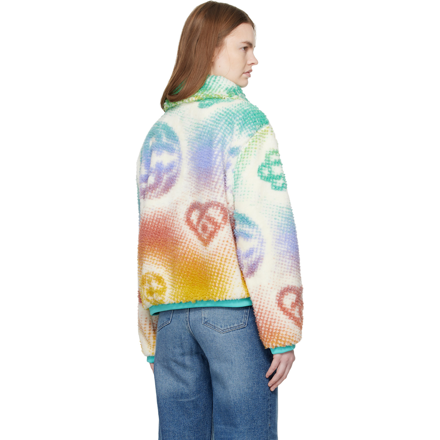  Casablanca Multicolor Monogram Fleece Jacket 