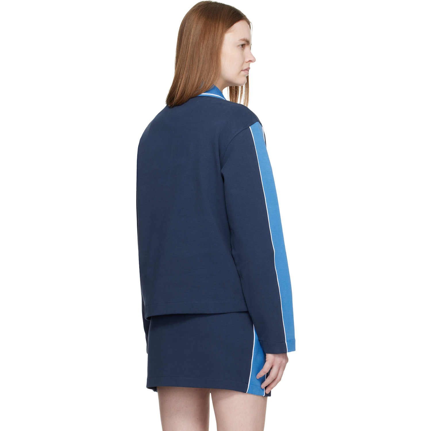  Casablanca Navy Punto Polo Collared Sweatshirt 