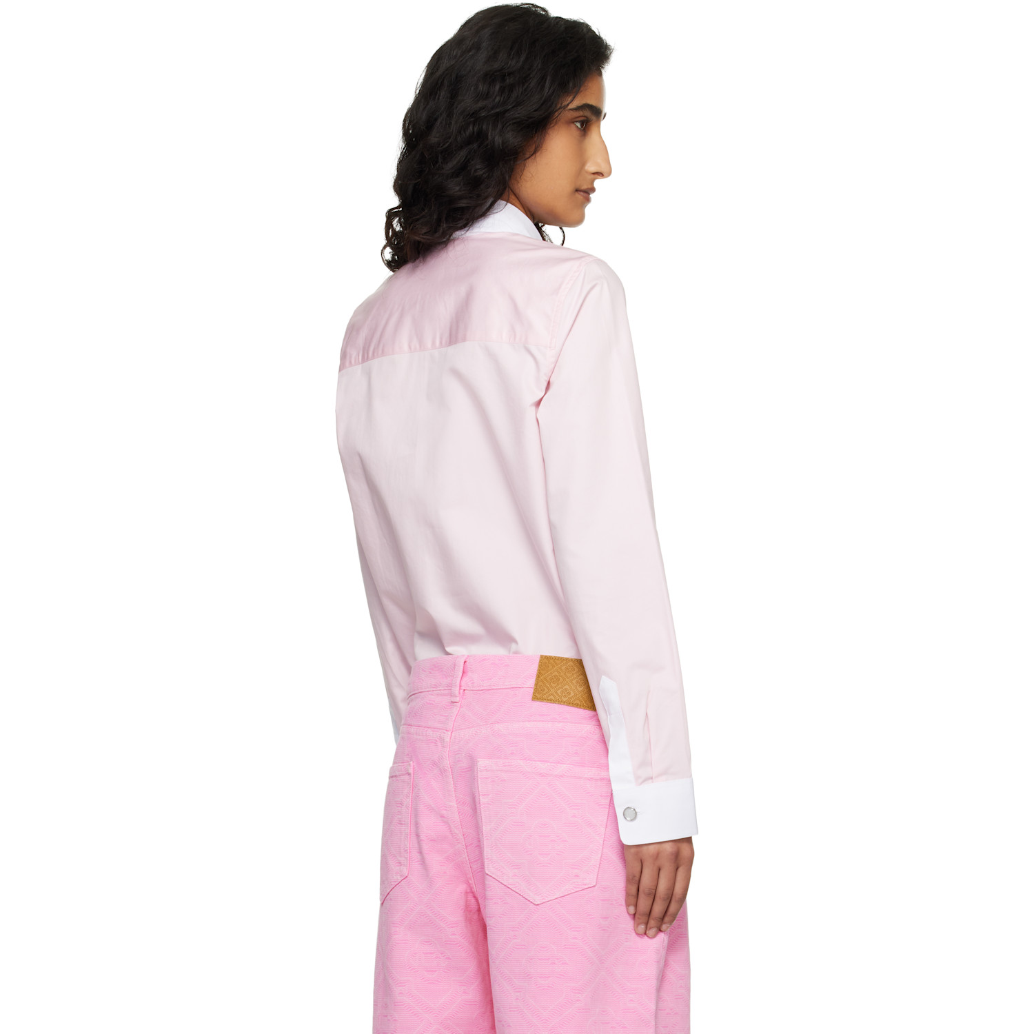  Casablanca Pink Crystal Logo Shirt 