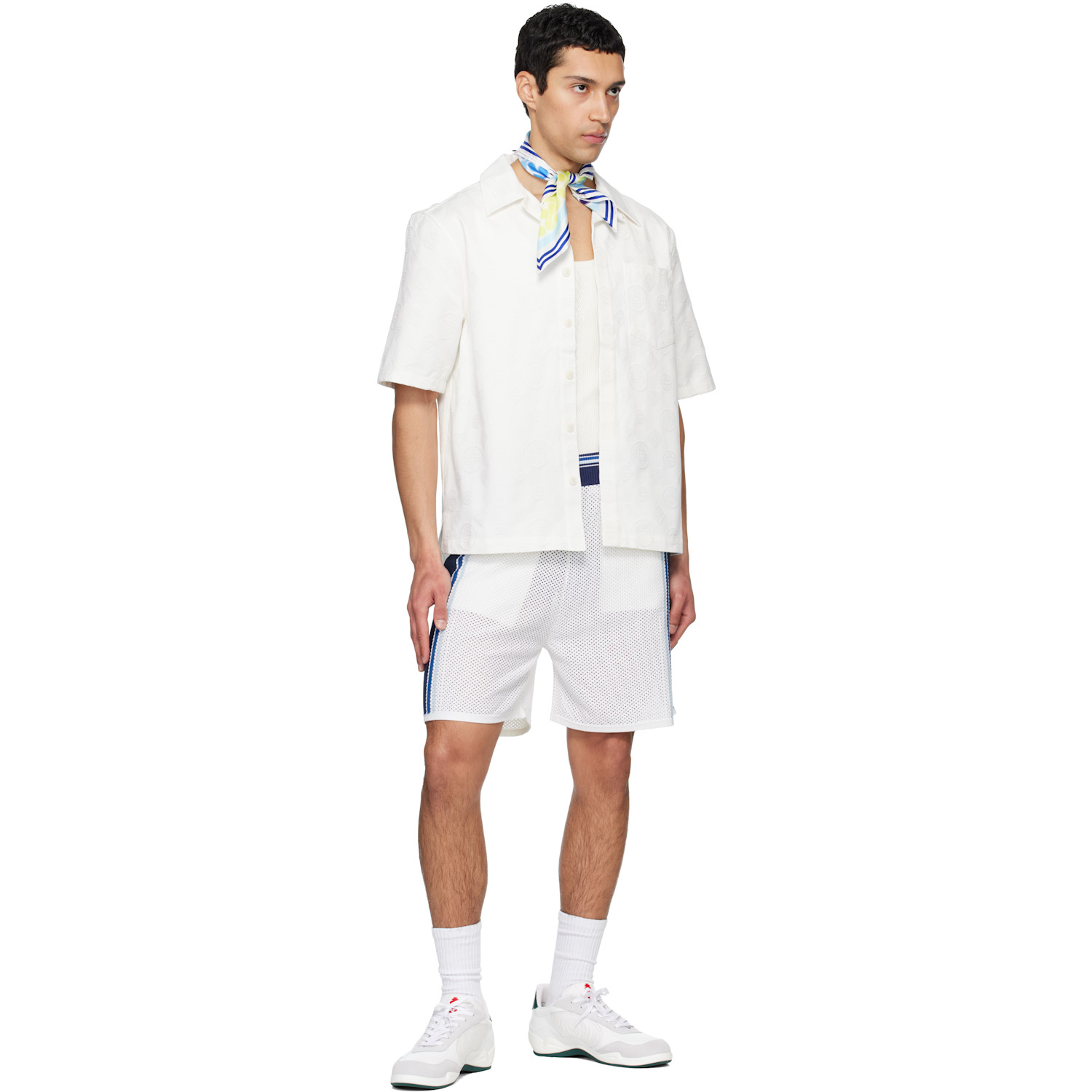  Casablanca Multicolor Gradient Tennis Tile Medium Scarf 