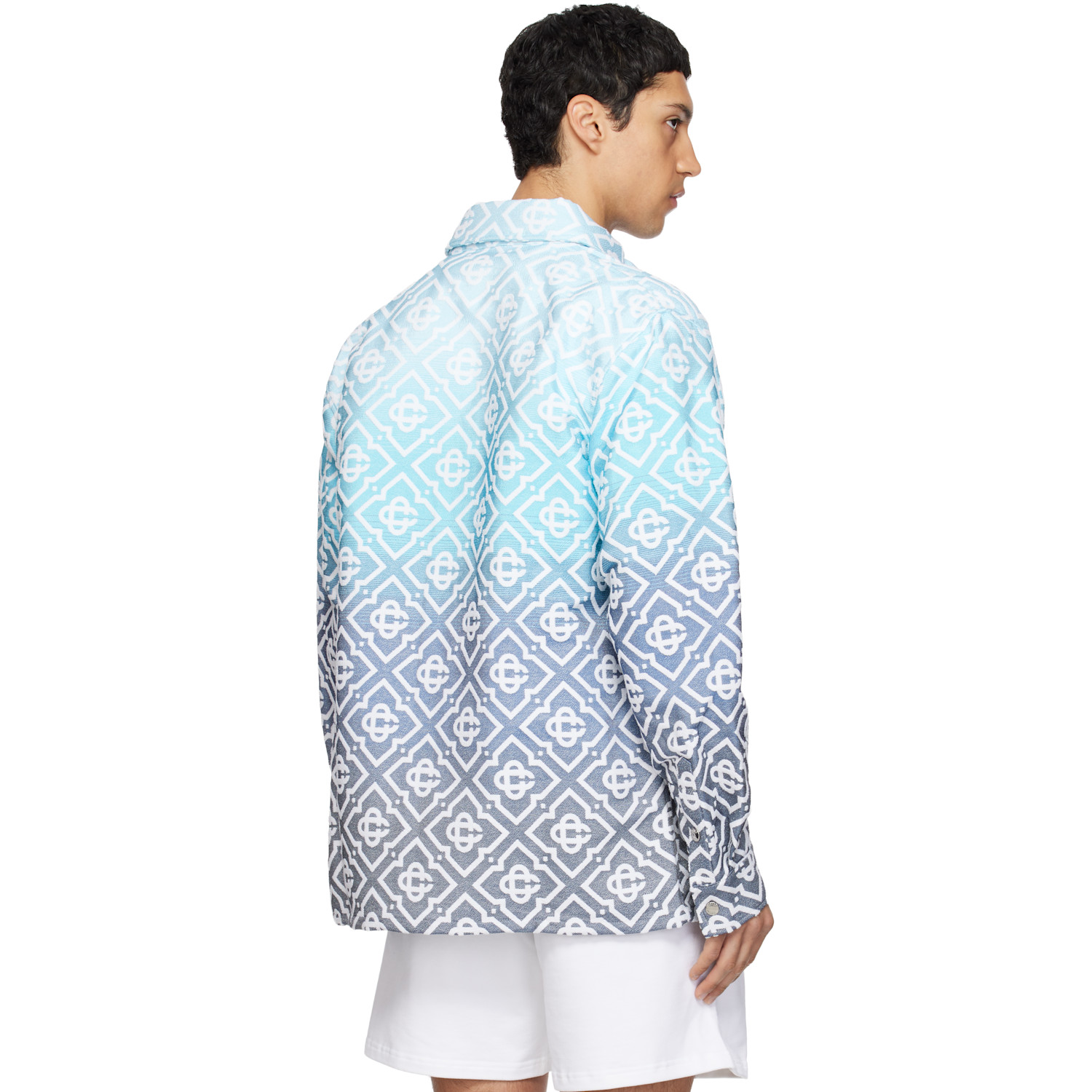  Casablanca Blue Monogram Gradient Jacquard Jacket 