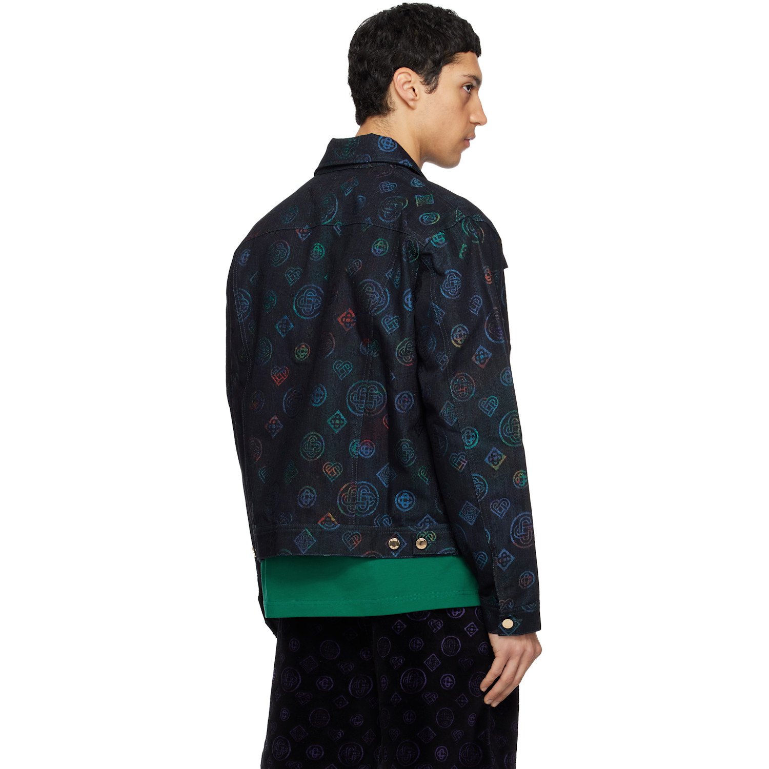  Casablanca Navy Heatmap Denim Jacket 
