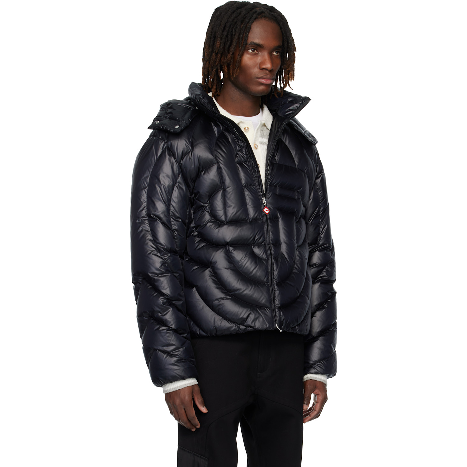  Casablanca Black Quilted Down Jacket 