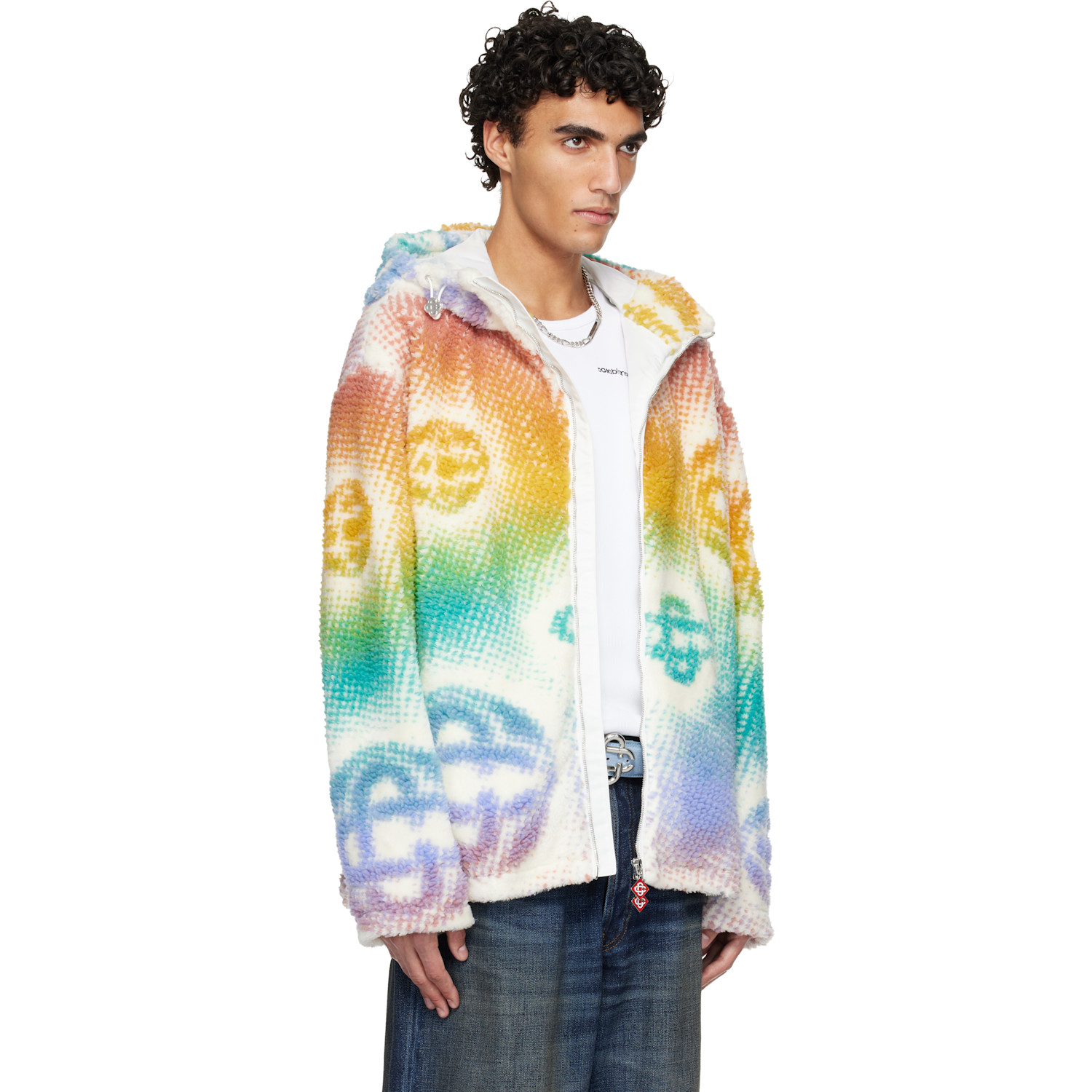  Casablanca Multicolor Halftone Monogram Fleece Jacket 