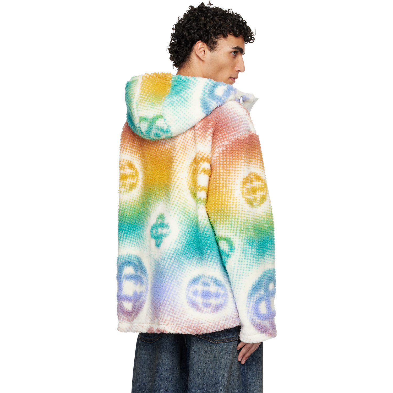  Casablanca Multicolor Halftone Monogram Fleece Jacket 