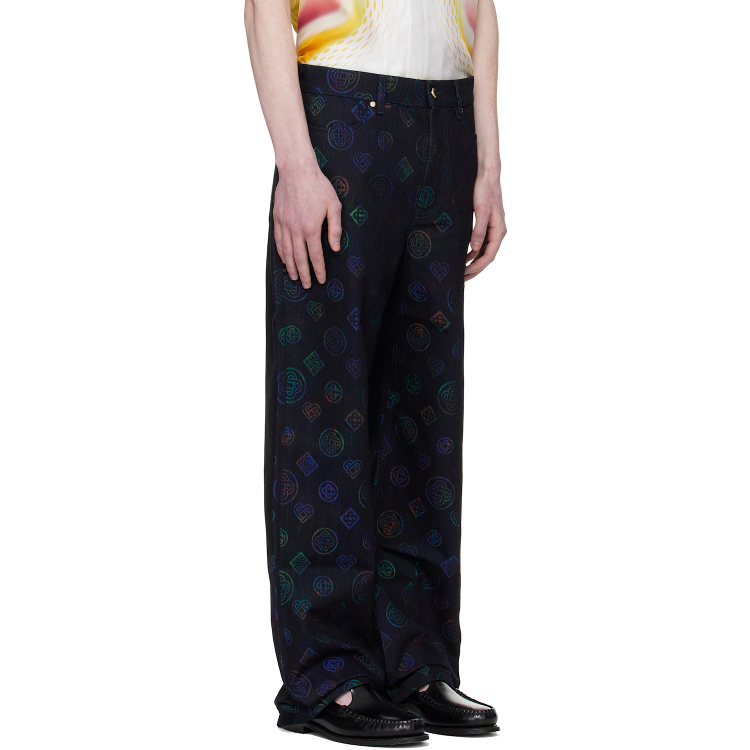  Casablanca Navy Heatmap Monogram Jeans 