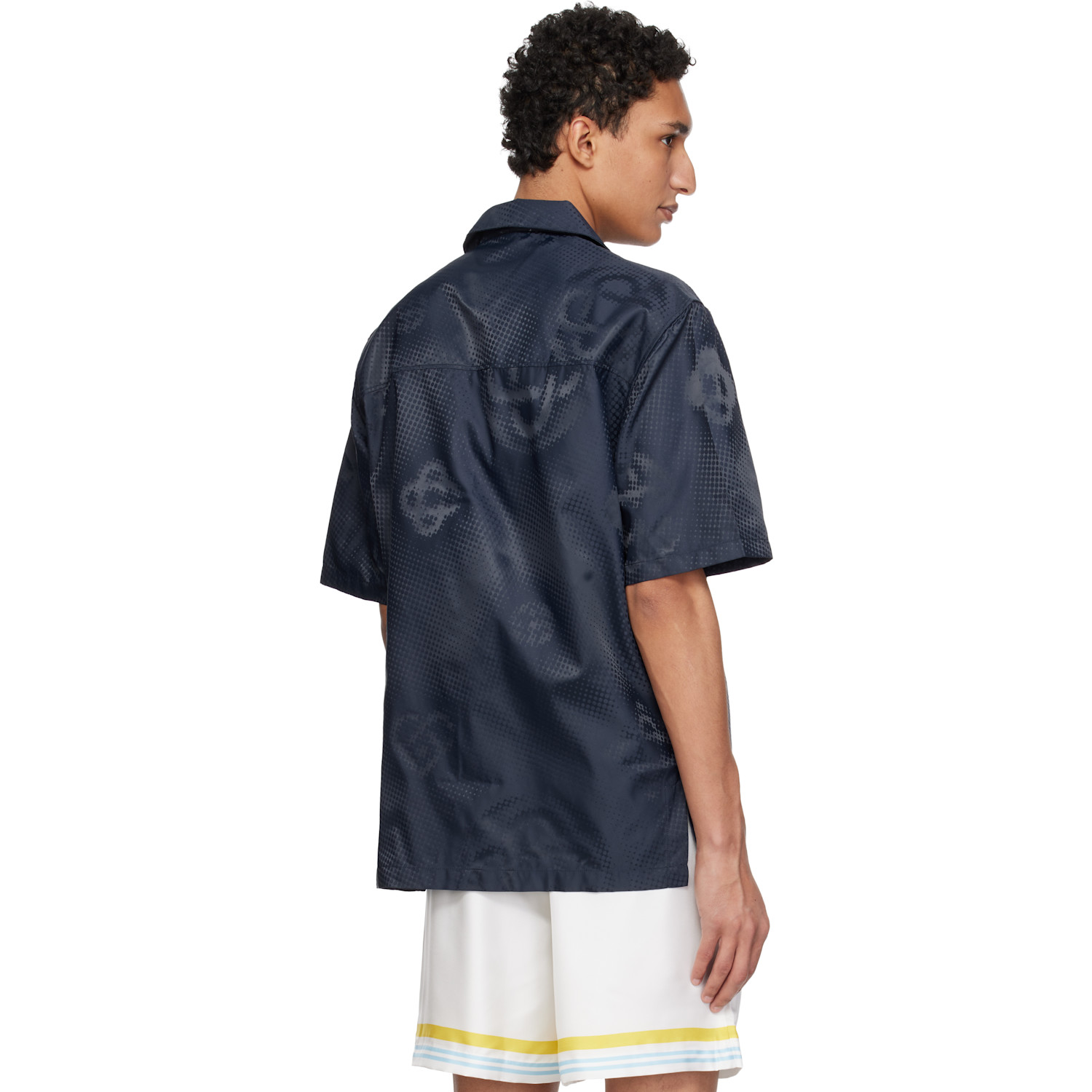  Casablanca Navy Monogram Ss Shirt 