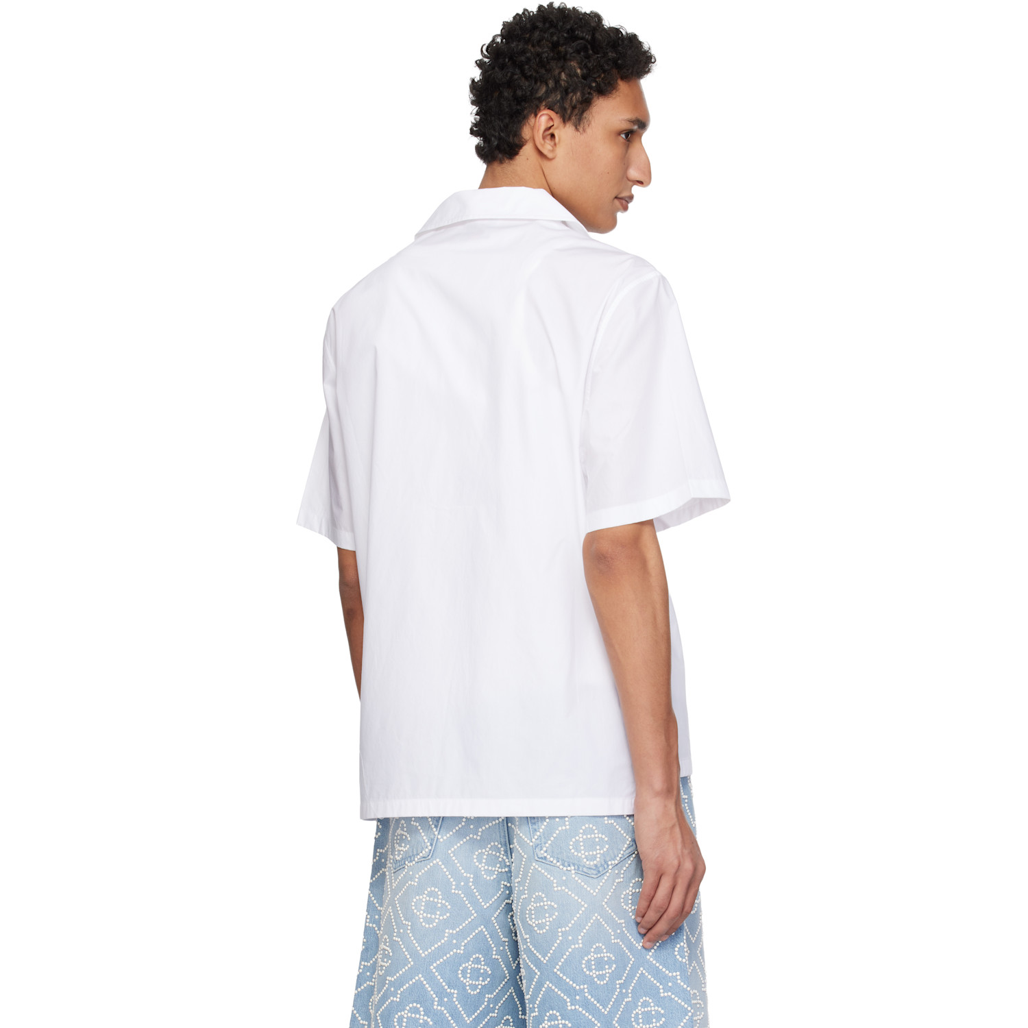  Casablanca White Collage D'icones Graphiques Embroidered Shirt 