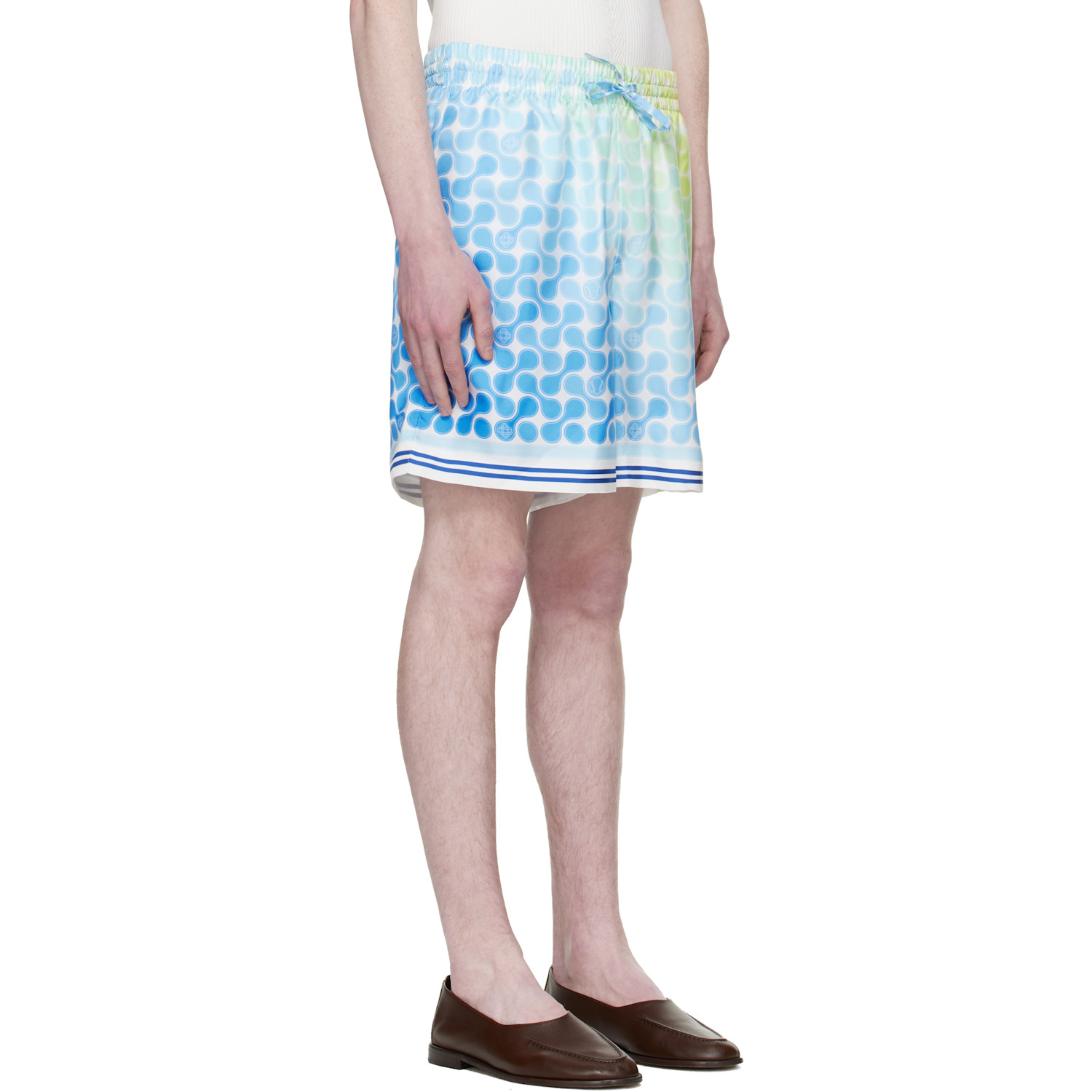  Casablanca Multicolor Gradient Tennis Tile Silk Shorts 