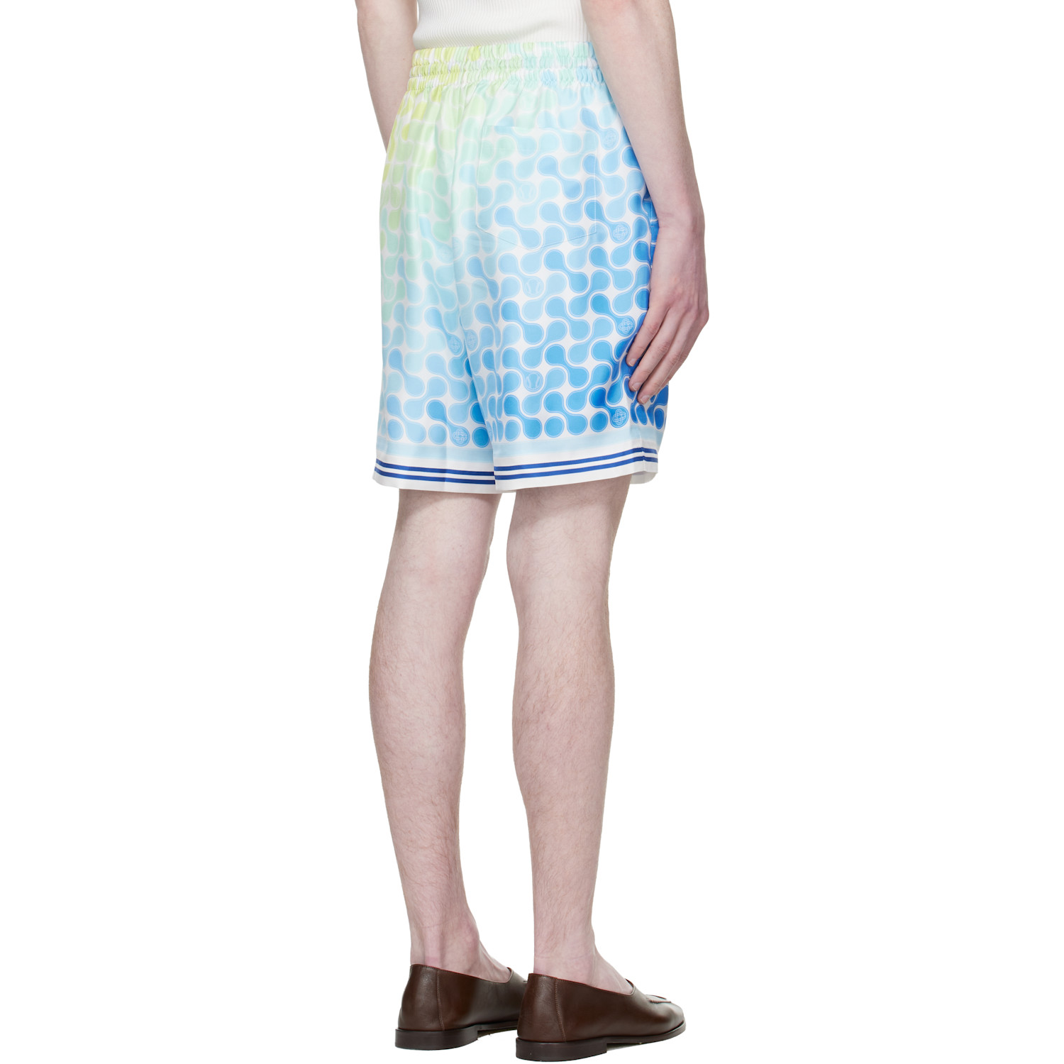  Casablanca Multicolor Gradient Tennis Tile Silk Shorts 