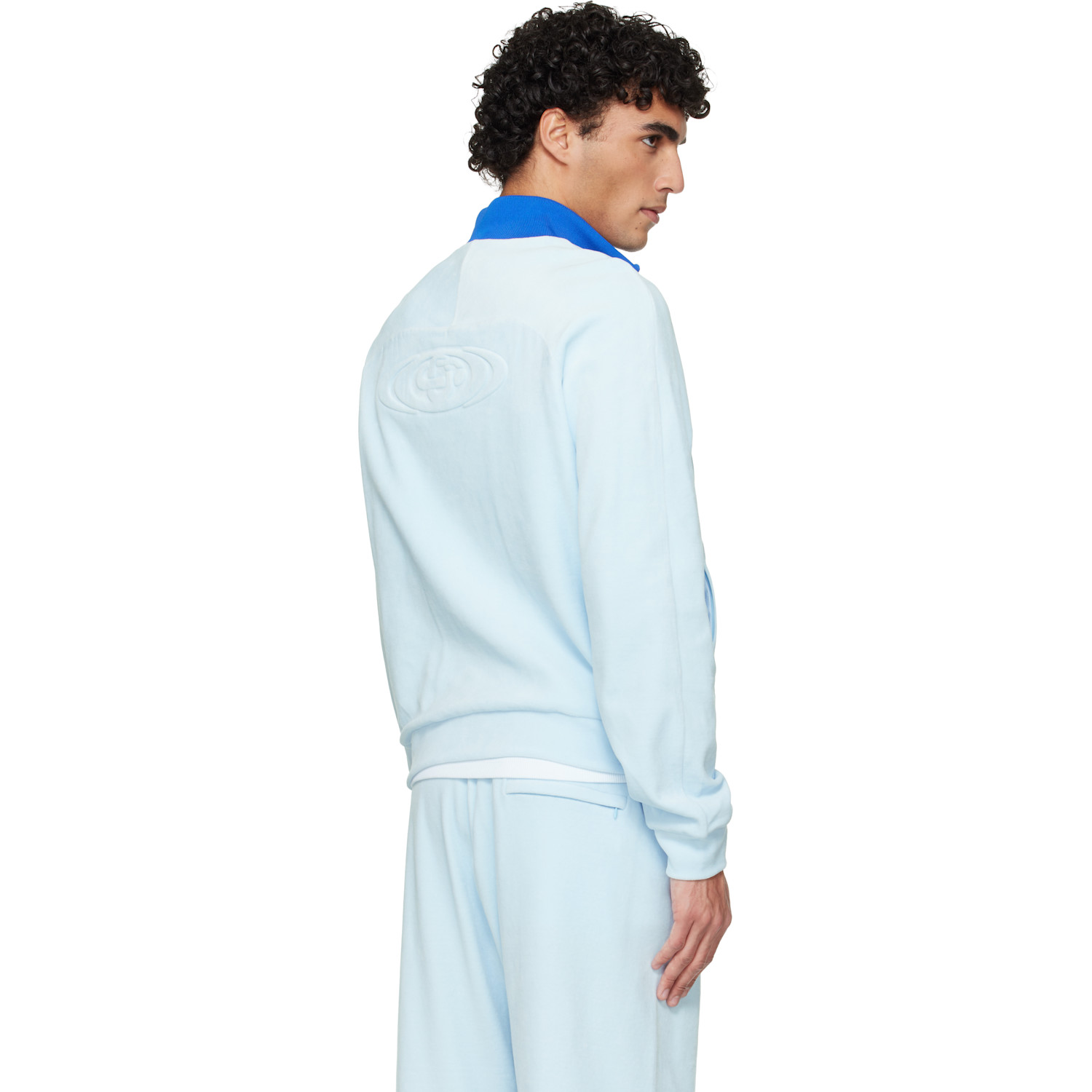  Casablanca Blue Velour Track Jacket 