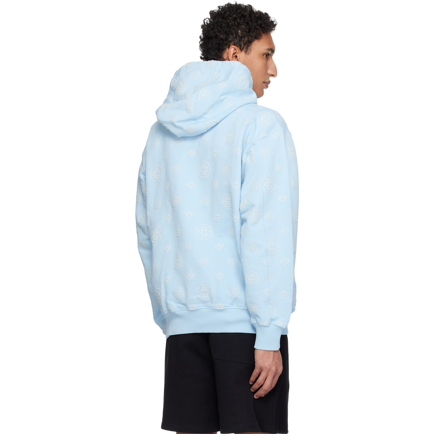  Casablanca Blue Applique Monogram Hoodie 