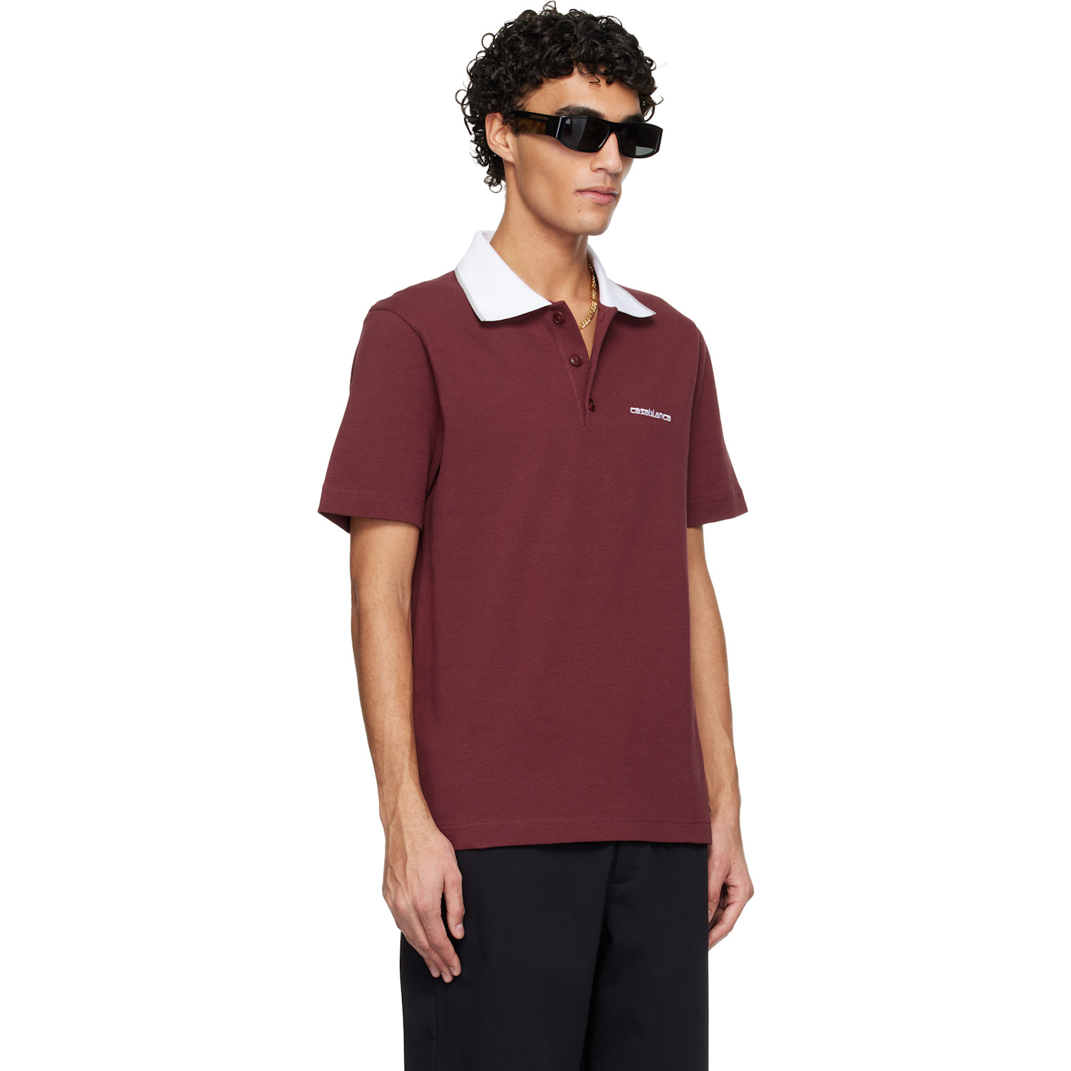  Casablanca Red Embossed Laurel Polo 