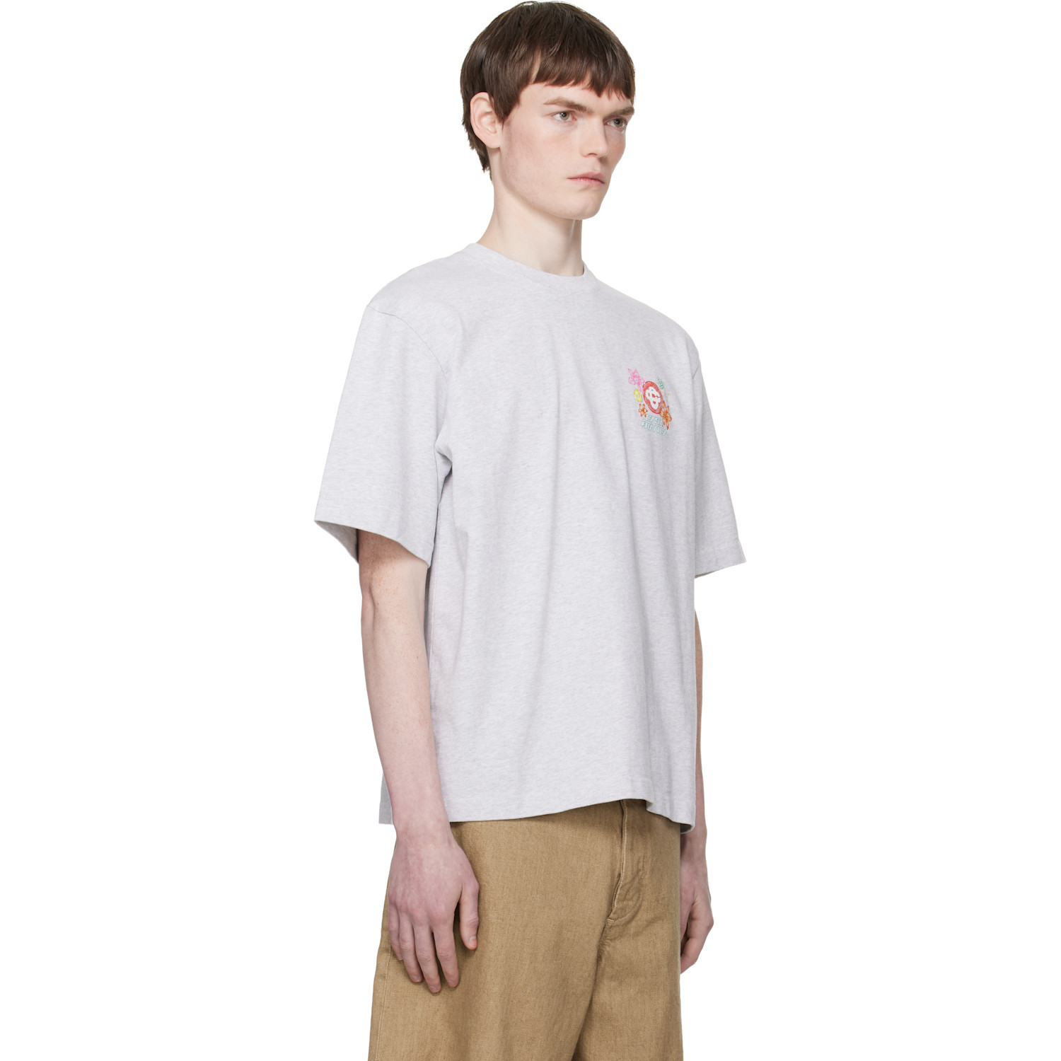  Casablanca Gray 'collage D'icônes Graphiques' Oversized T-shirt 