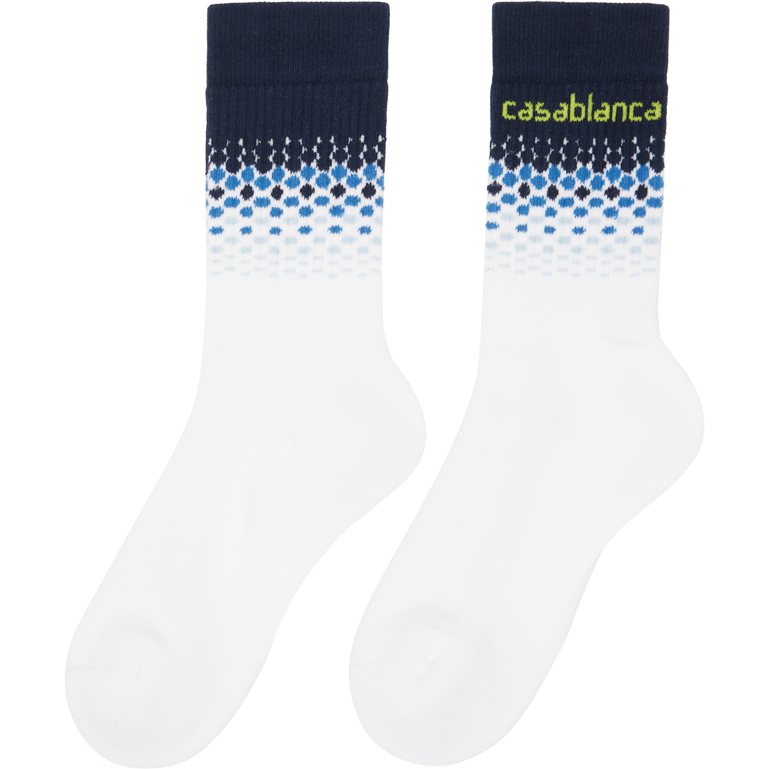  Casablanca White & Blue Halftone Gradient Socks 