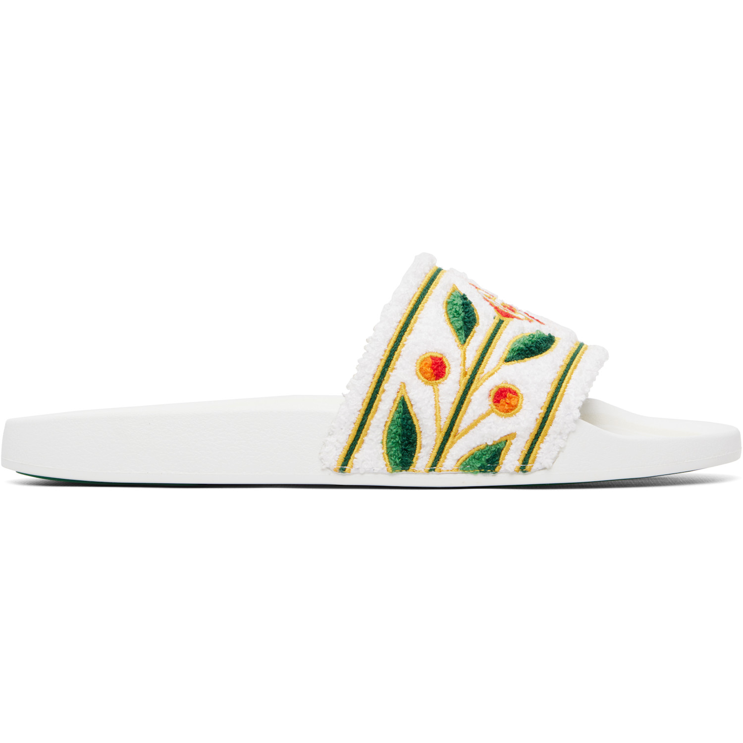 Casablanca White Laurel Terry Slides