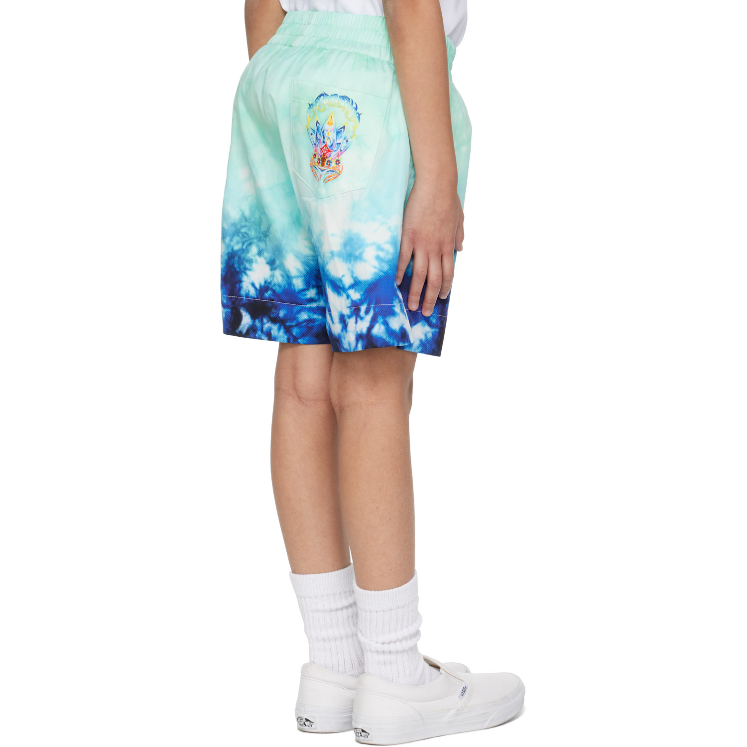  Casablanca Kids Blue Surf Lotus Shorts 