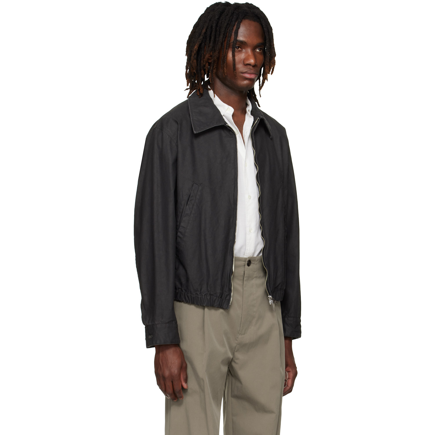  Yoke Black Coating Cotton Drizzler Jacket 