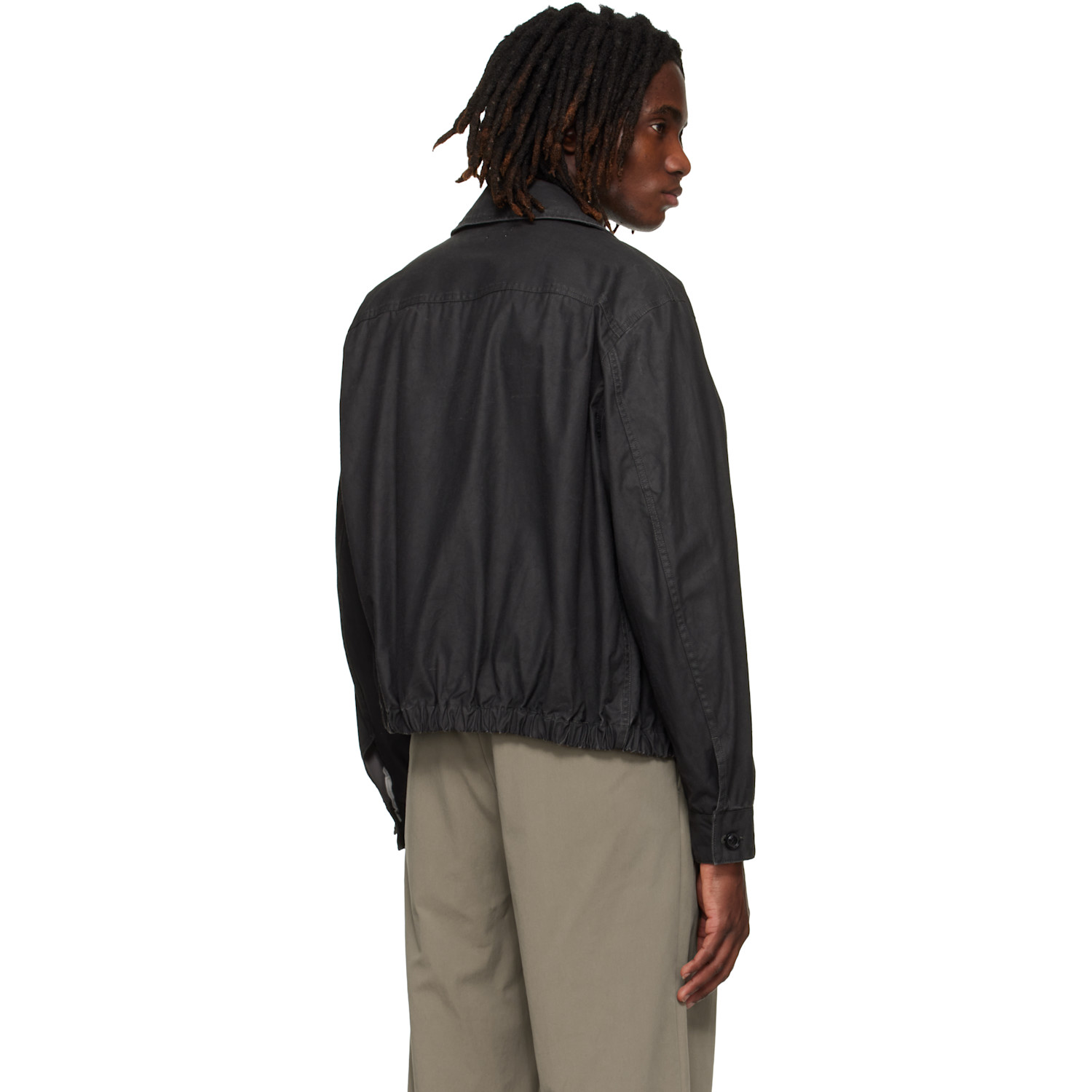  Yoke Black Coating Cotton Drizzler Jacket 