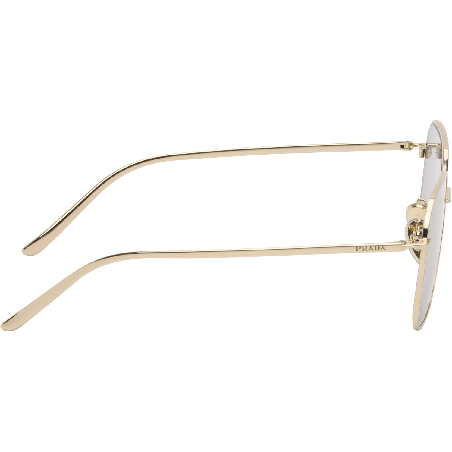  Prada Eyewear Gold Square Metal Sunglasses 
