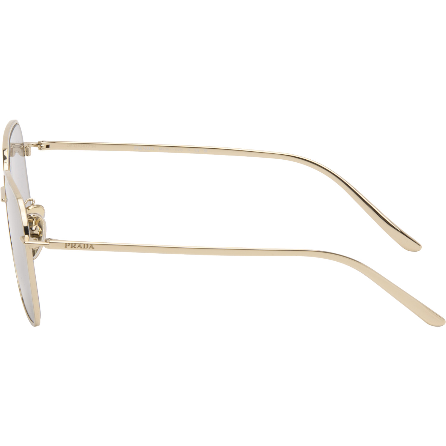  Prada Eyewear Gold Square Metal Sunglasses 