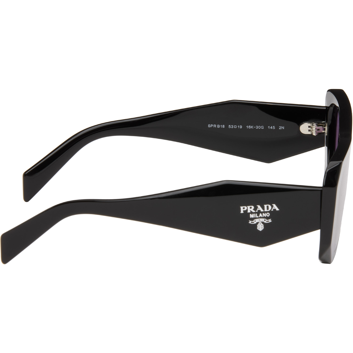  Prada Eyewear Black Large Square Symbole Sunglasses 