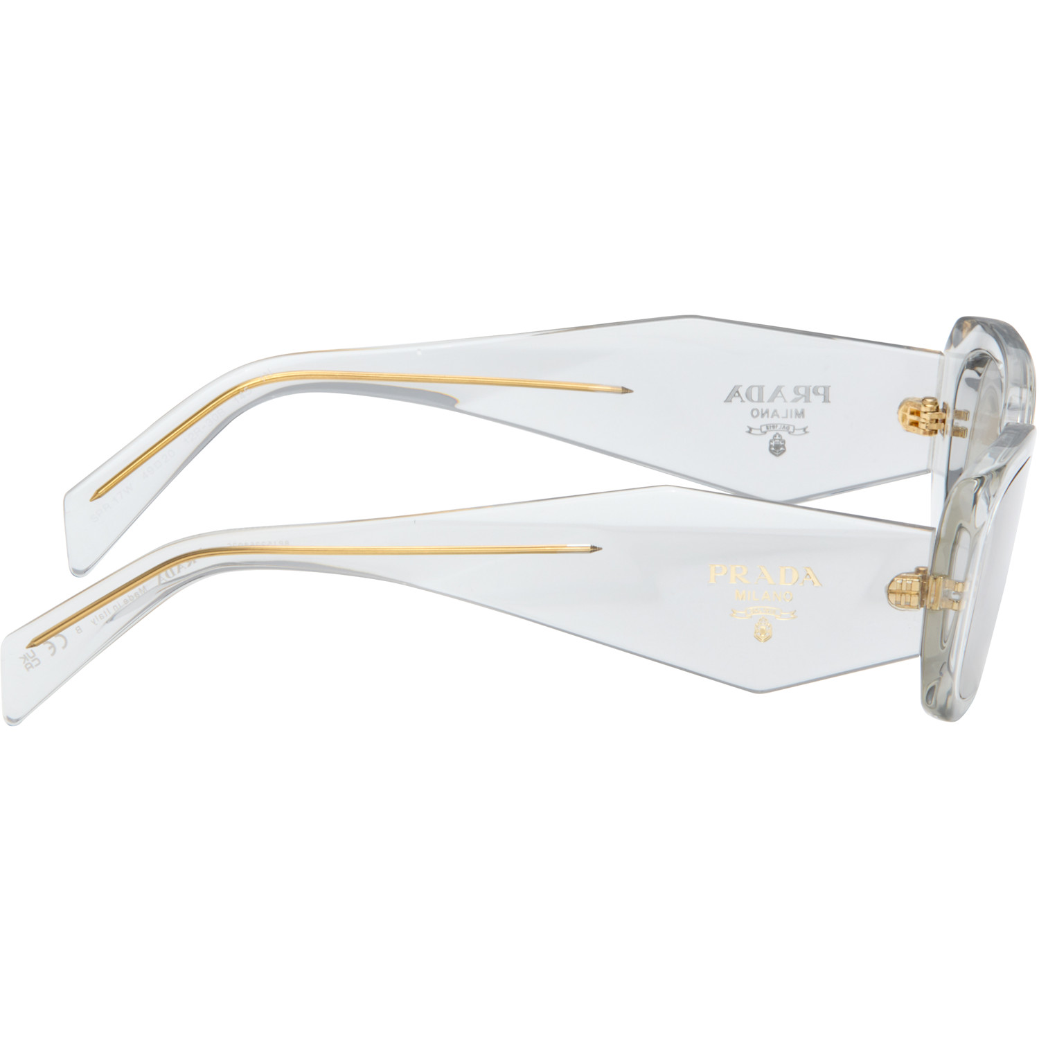  Prada Eyewear Gray Symbole Rectangle Acetate Sunglasses 