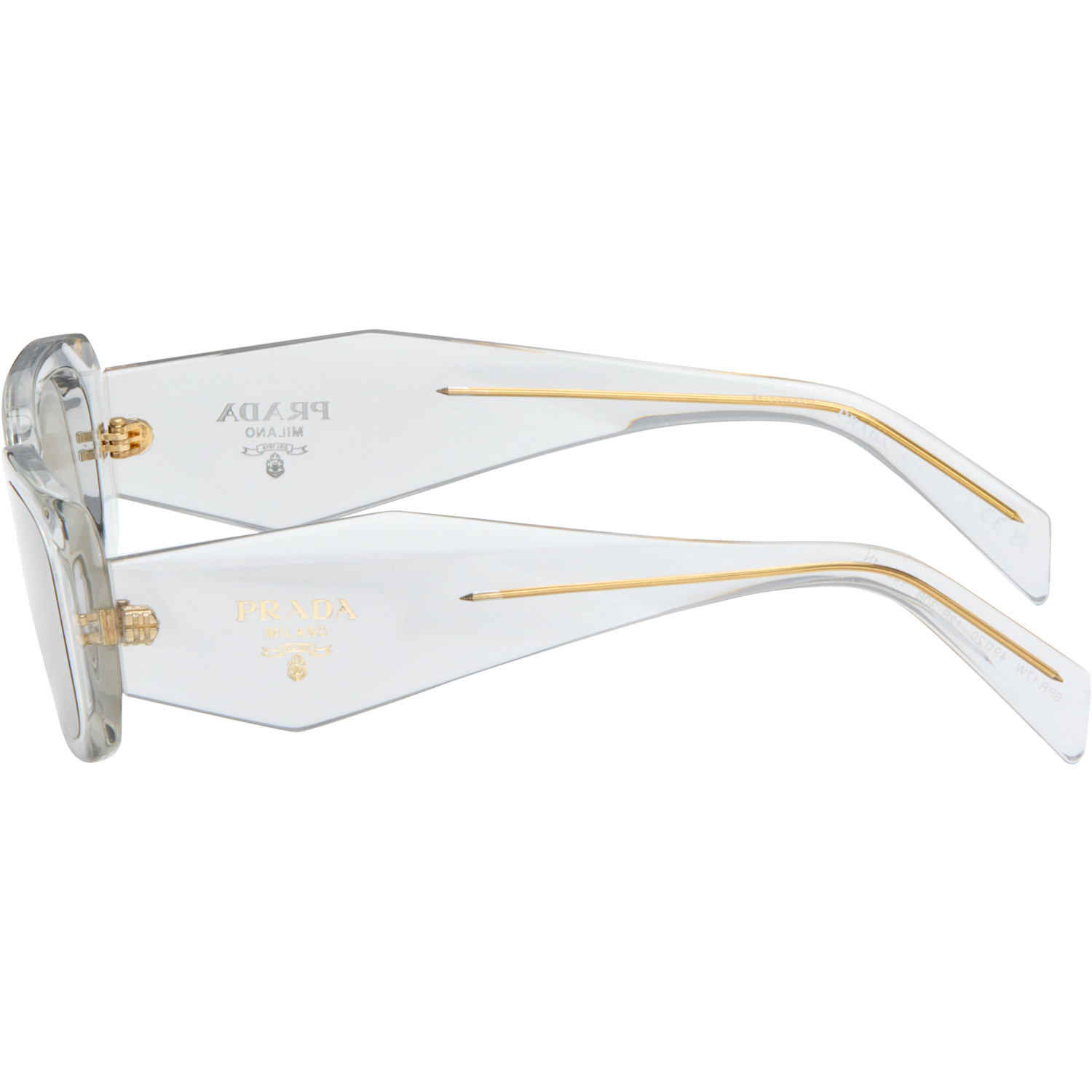  Prada Eyewear Gray Symbole Rectangle Acetate Sunglasses 