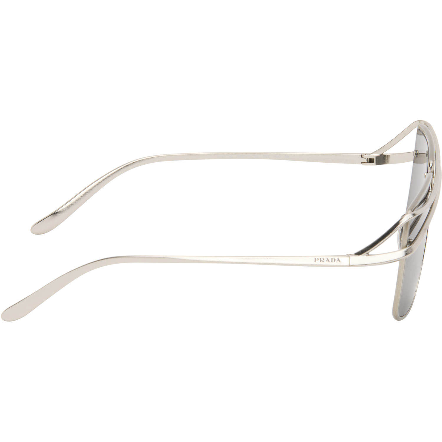  Prada Eyewear Silver Square Metal Sunglasses 