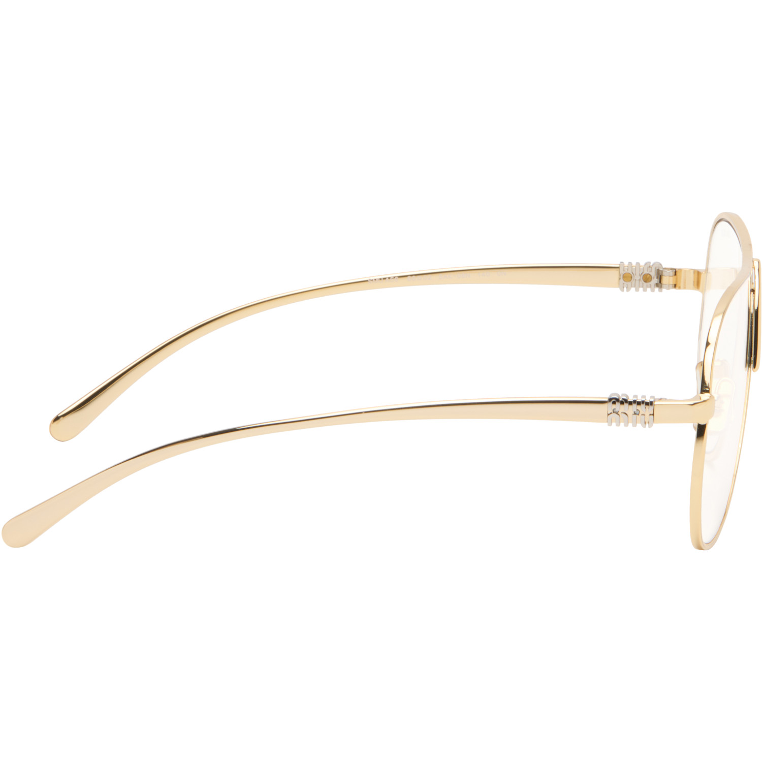  Miu Miu Eyewear Gold Metal Aviator Glasses 