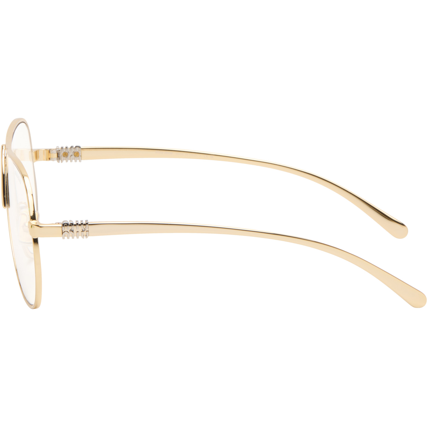 Miu Miu Eyewear Gold Metal Aviator Glasses 
