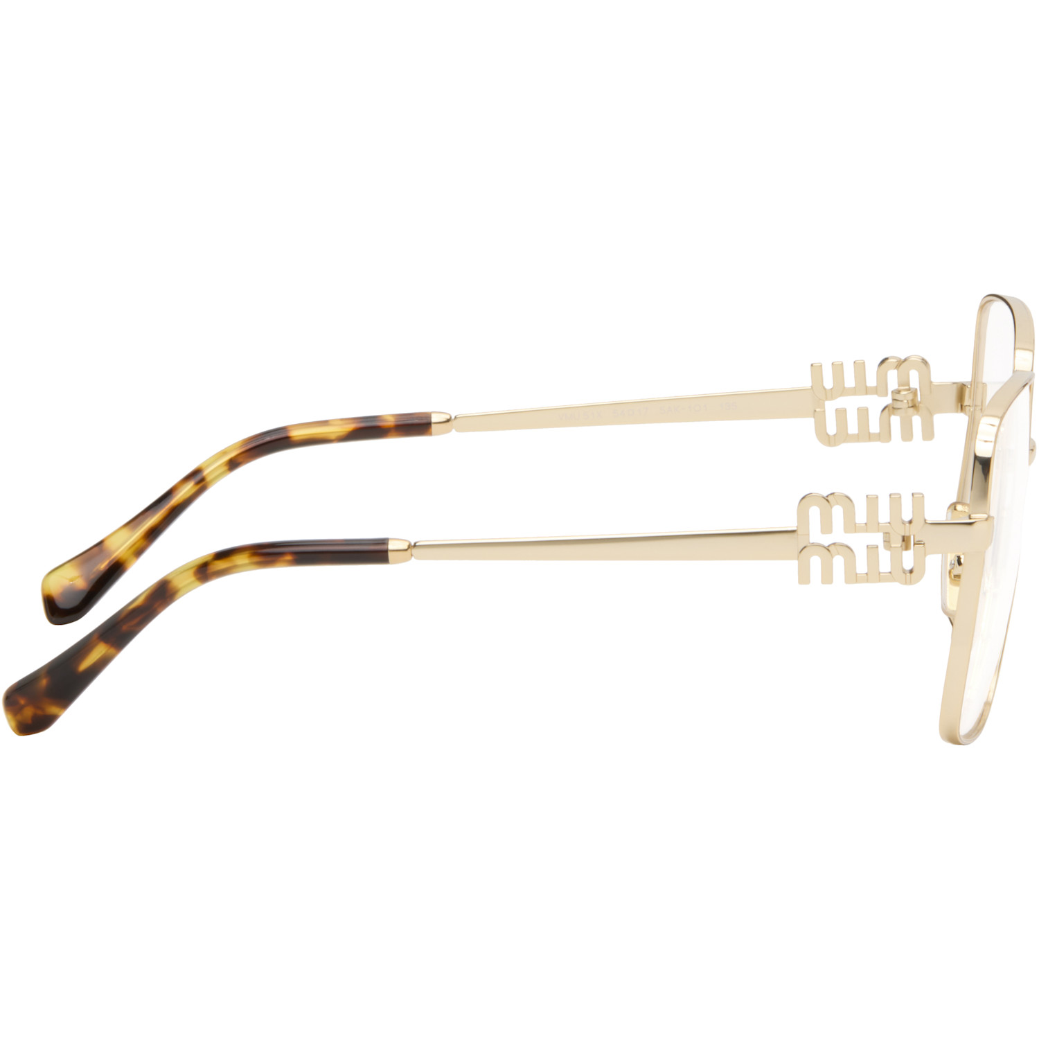  Miu Miu Eyewear Gold Square Glasses 