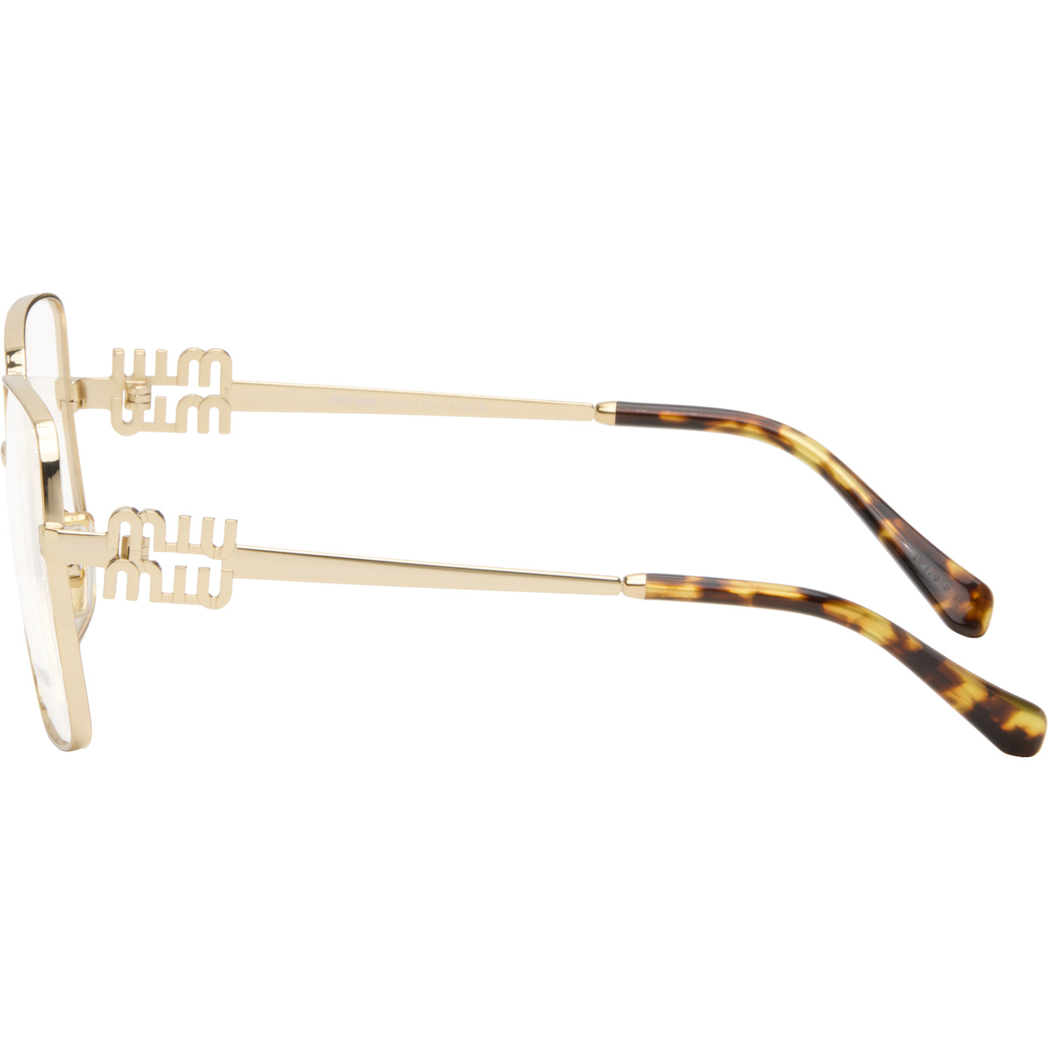  Miu Miu Eyewear Gold Square Glasses 