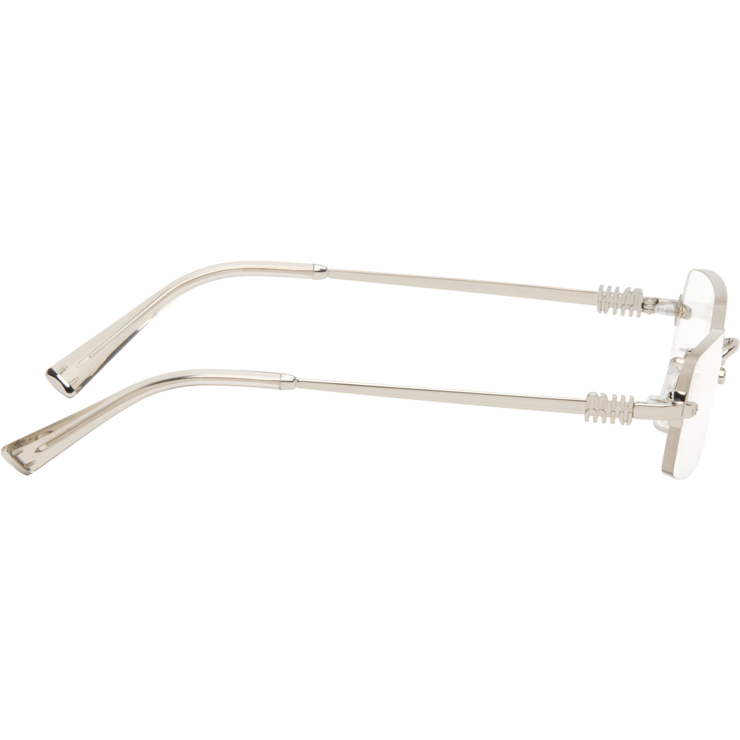  Miu Miu Eyewear Silver Rimless Glasses 